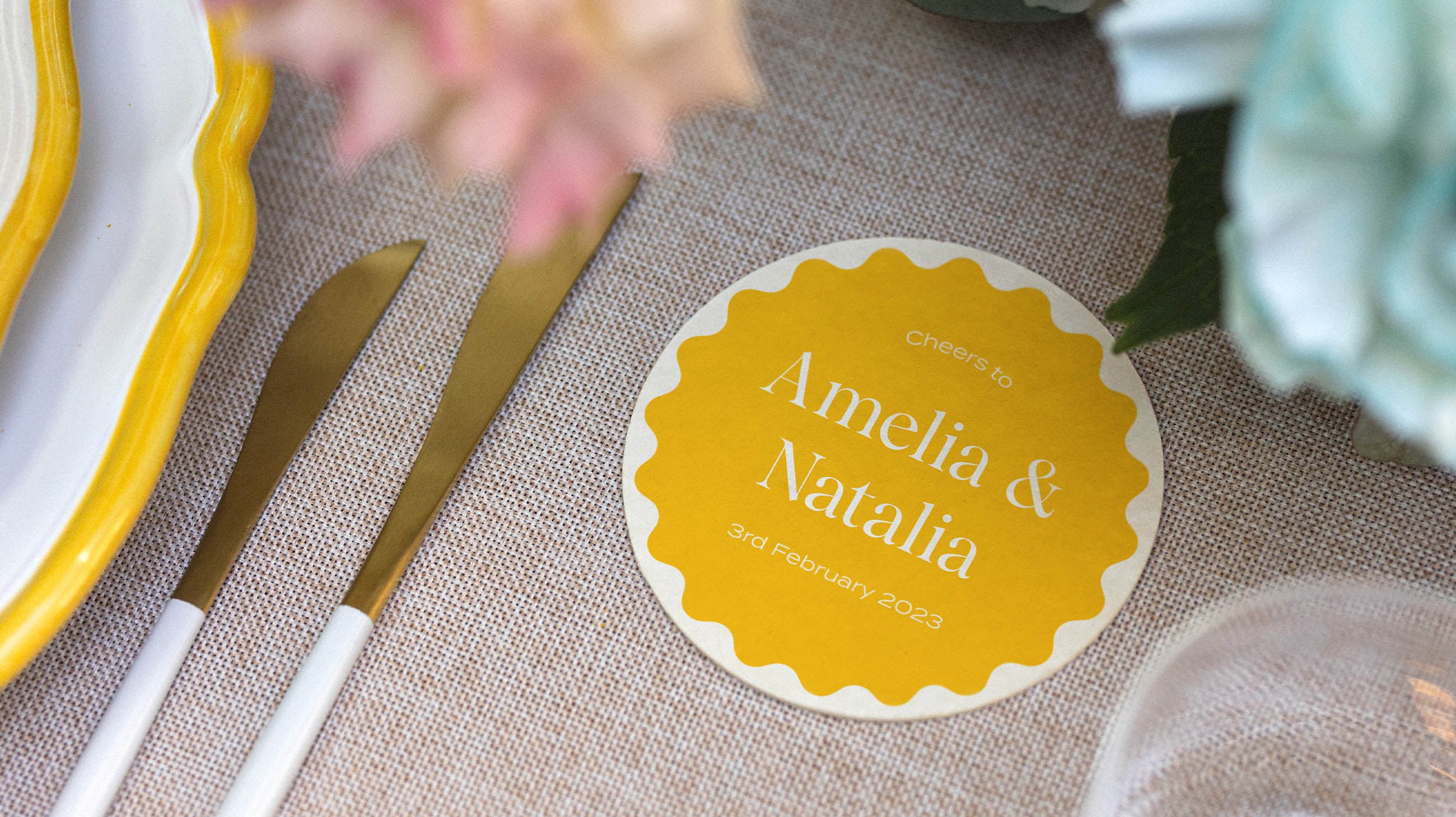 9 beautiful wedding drinks coasters
