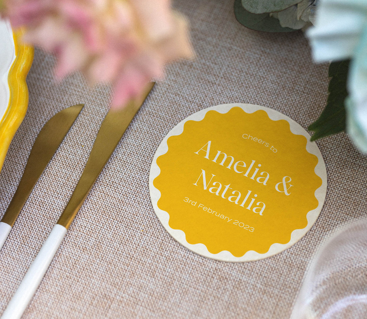 9 beautiful wedding drinks coasters