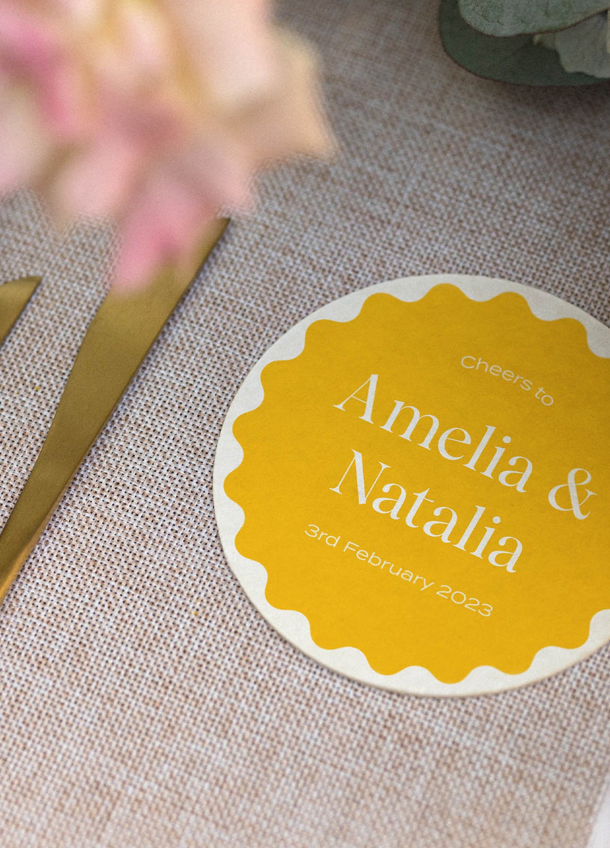 9 beautiful wedding drinks coasters