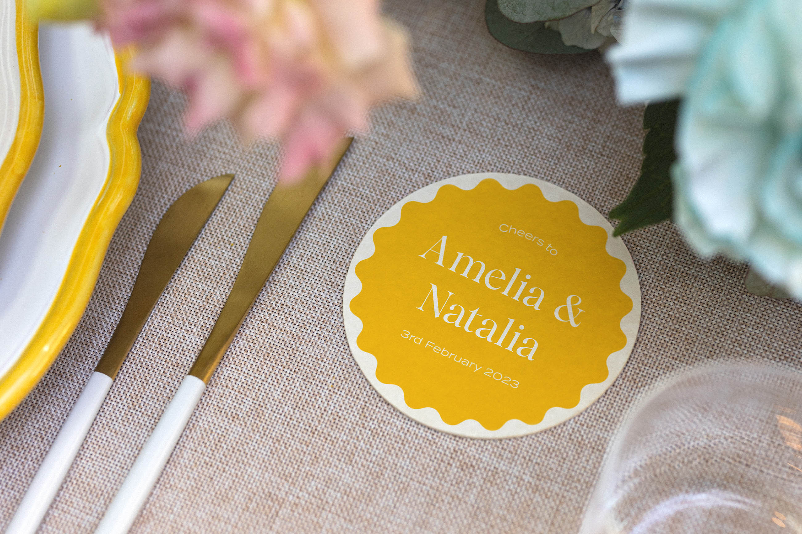 9 beautiful wedding drinks coasters
