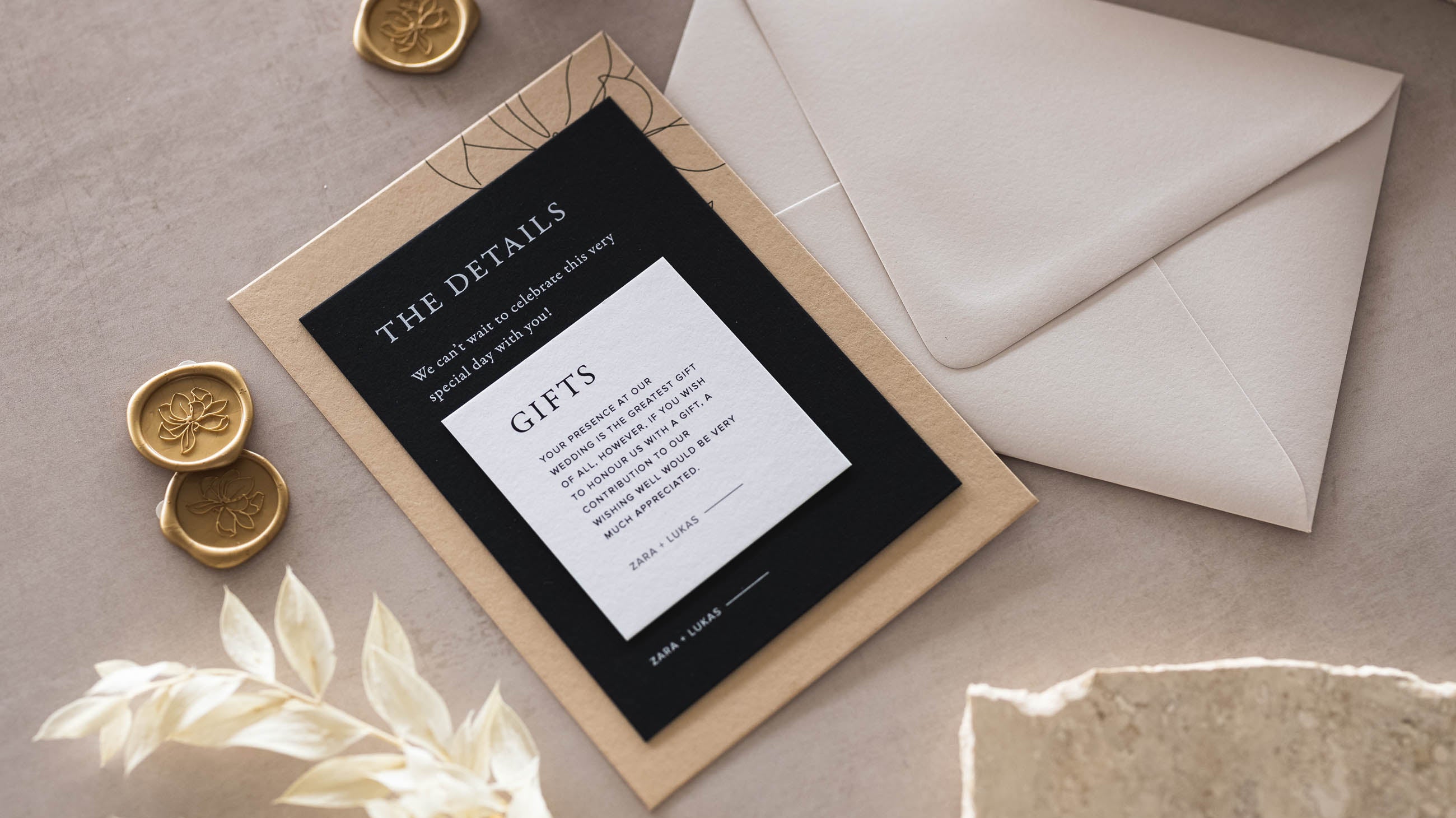 5 floral wedding invitations by Peppermint Press