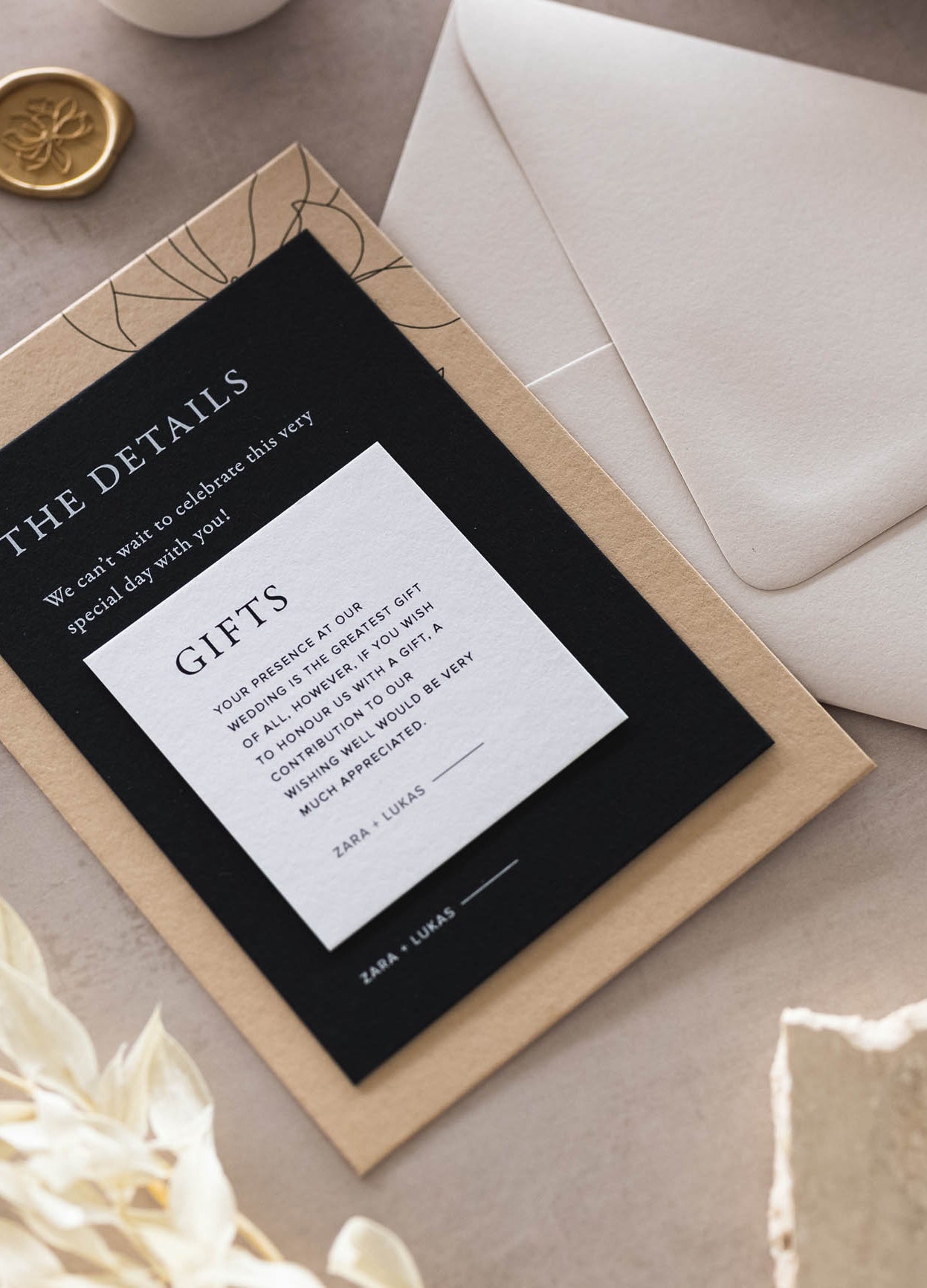 5 floral wedding invitations by Peppermint Press
