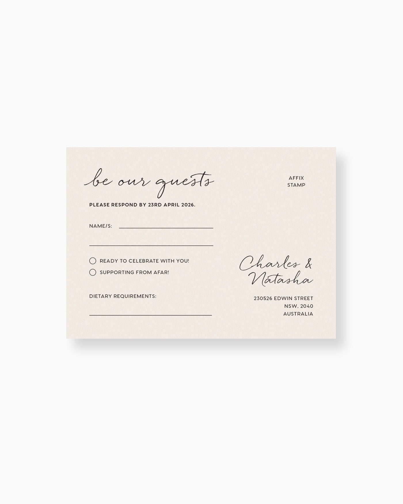 Clair RSVP Card mockup