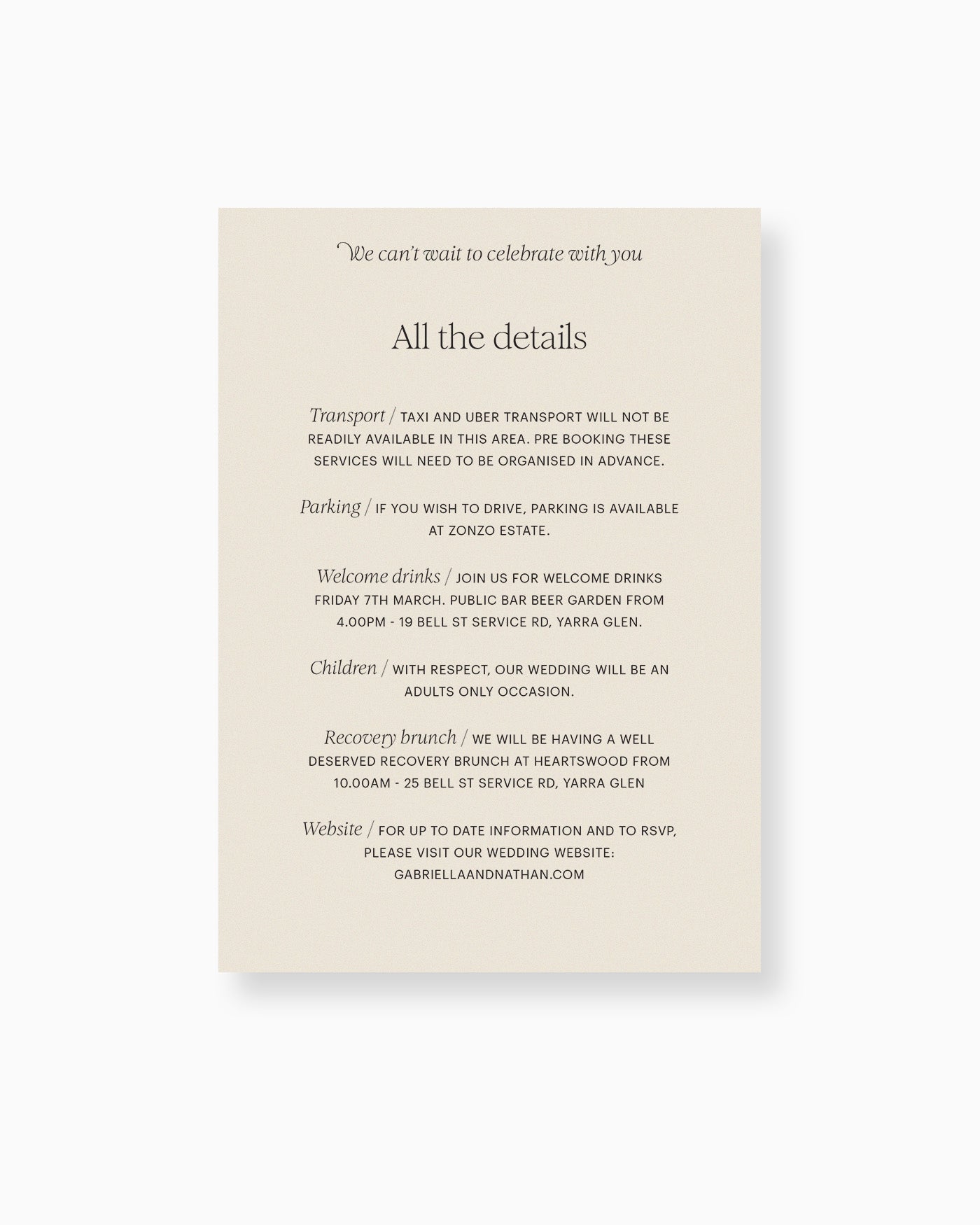 Estate Details Card mockup