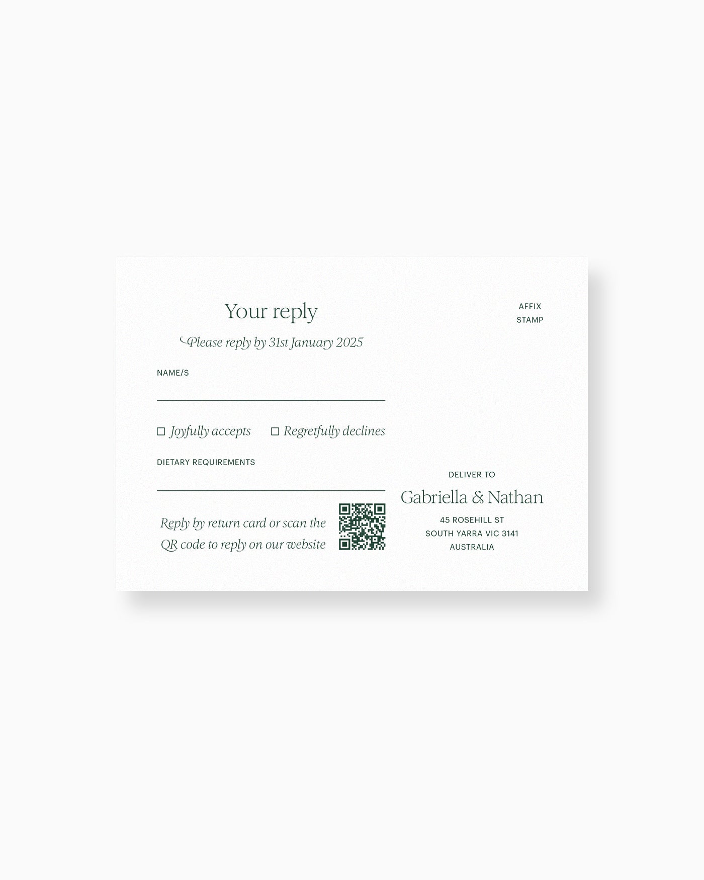 Estate RSVP Card mockup