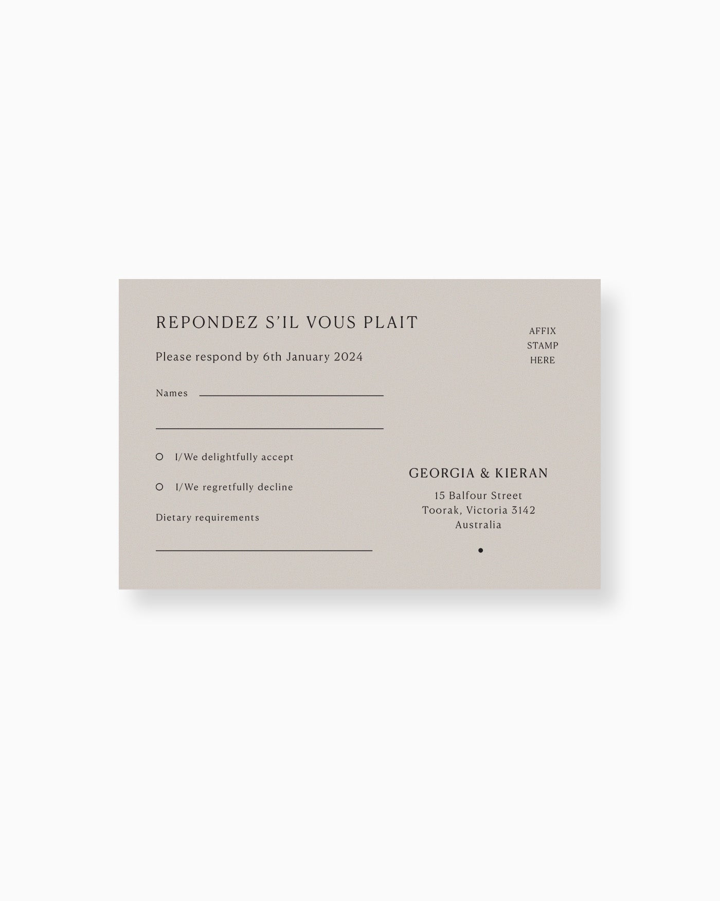Georgia RSVP Card mockup
