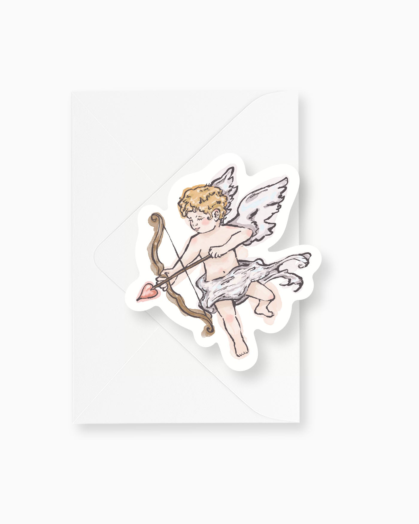 Ink Wash Cupid Save the Date mockup
