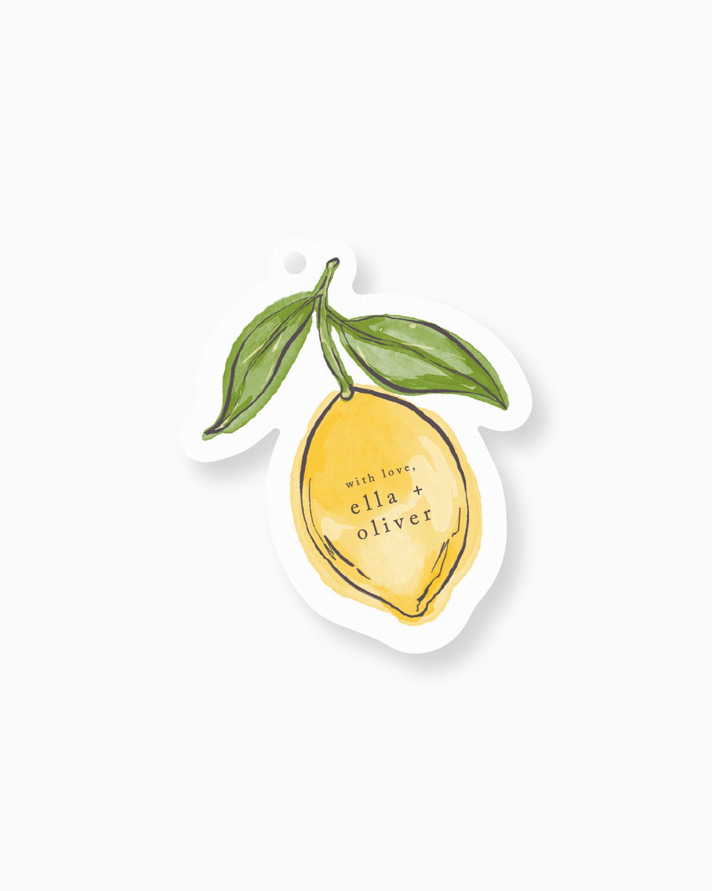 Ink Wash Lemon Favour Tag mockup