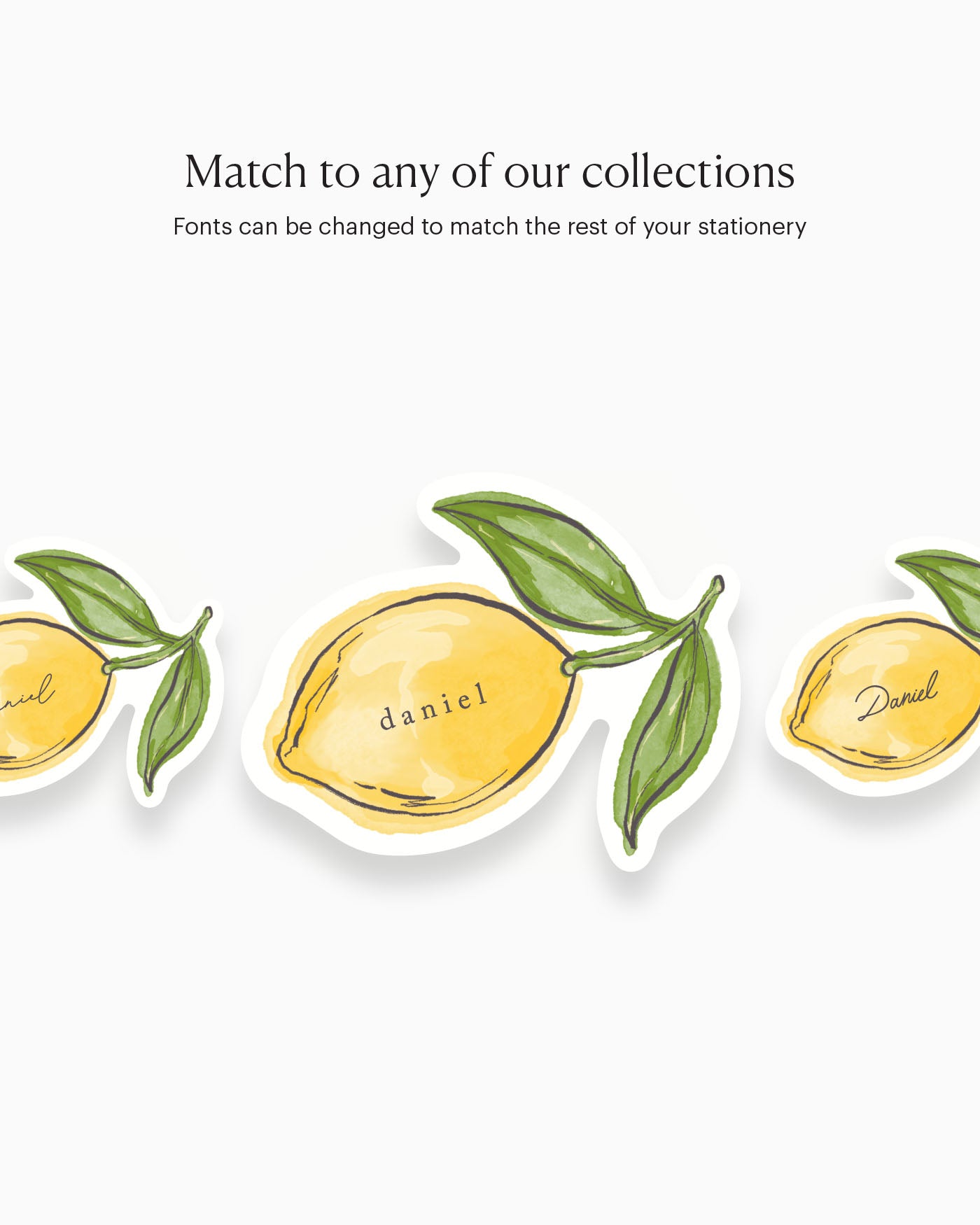 Ink Wash Lemon Place Card matching collection mockup