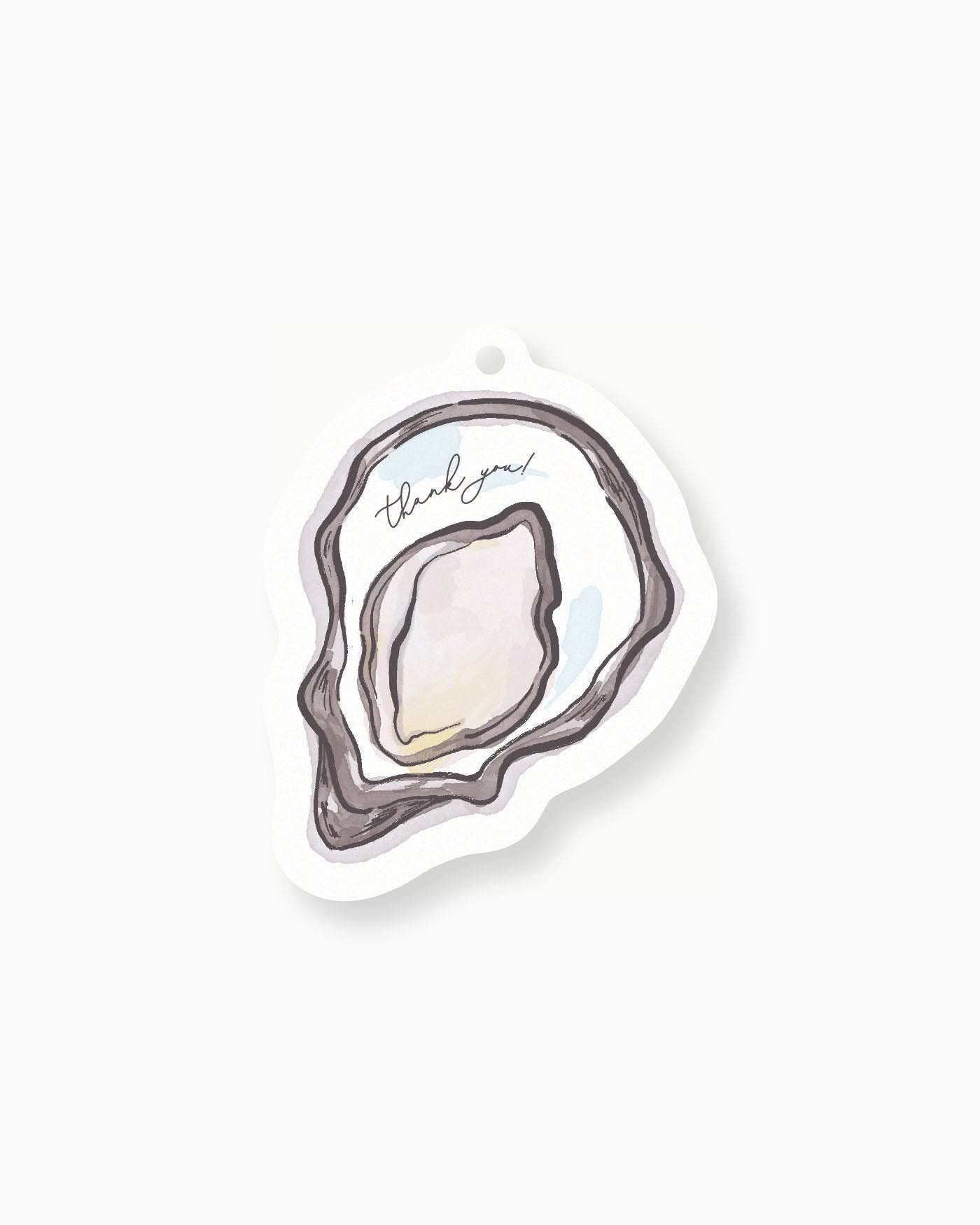 Ink Wash Oyster Favour Tag mockup