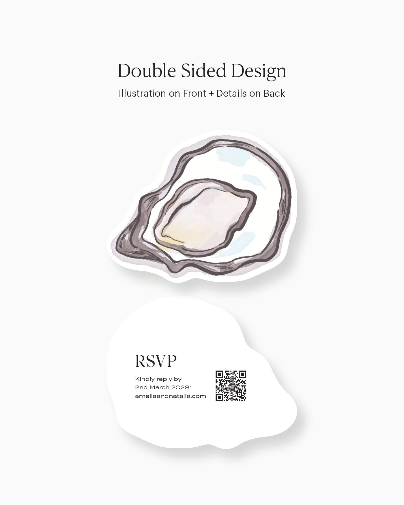 Ink Wash Oyster Insert Card double-sided mockup