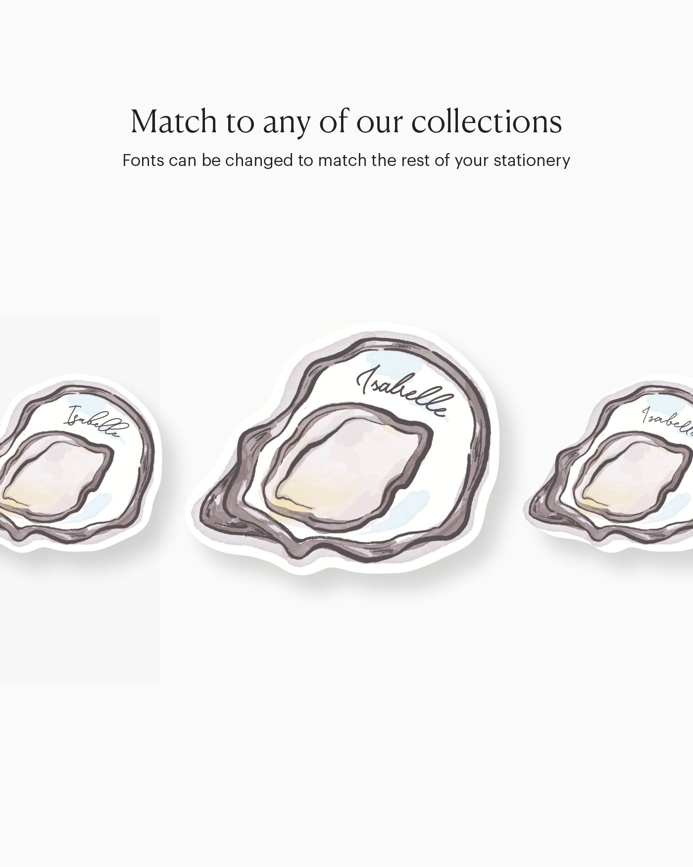 Ink Wash Oyster Place Card matching collection mockup
