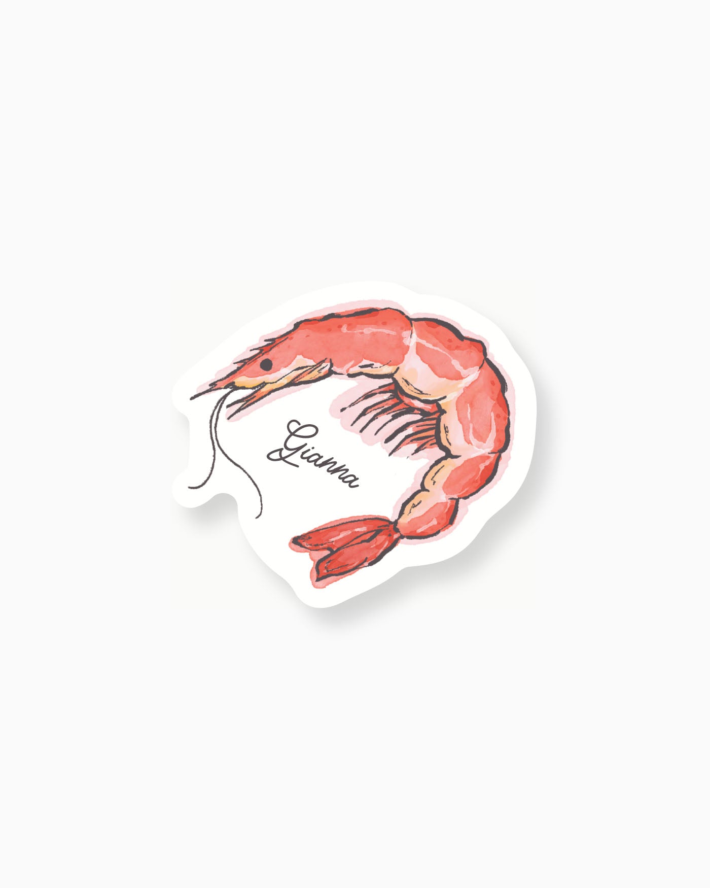 Ink Wash Prawn Place Card mockup