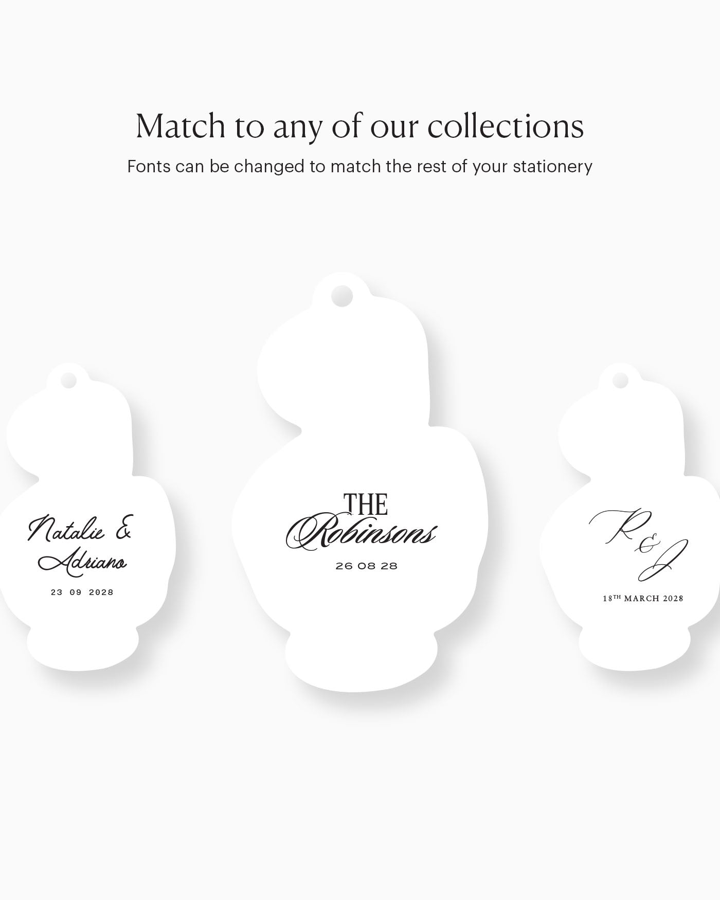 Ink Wash Statue Favour Tag matching collection mockup