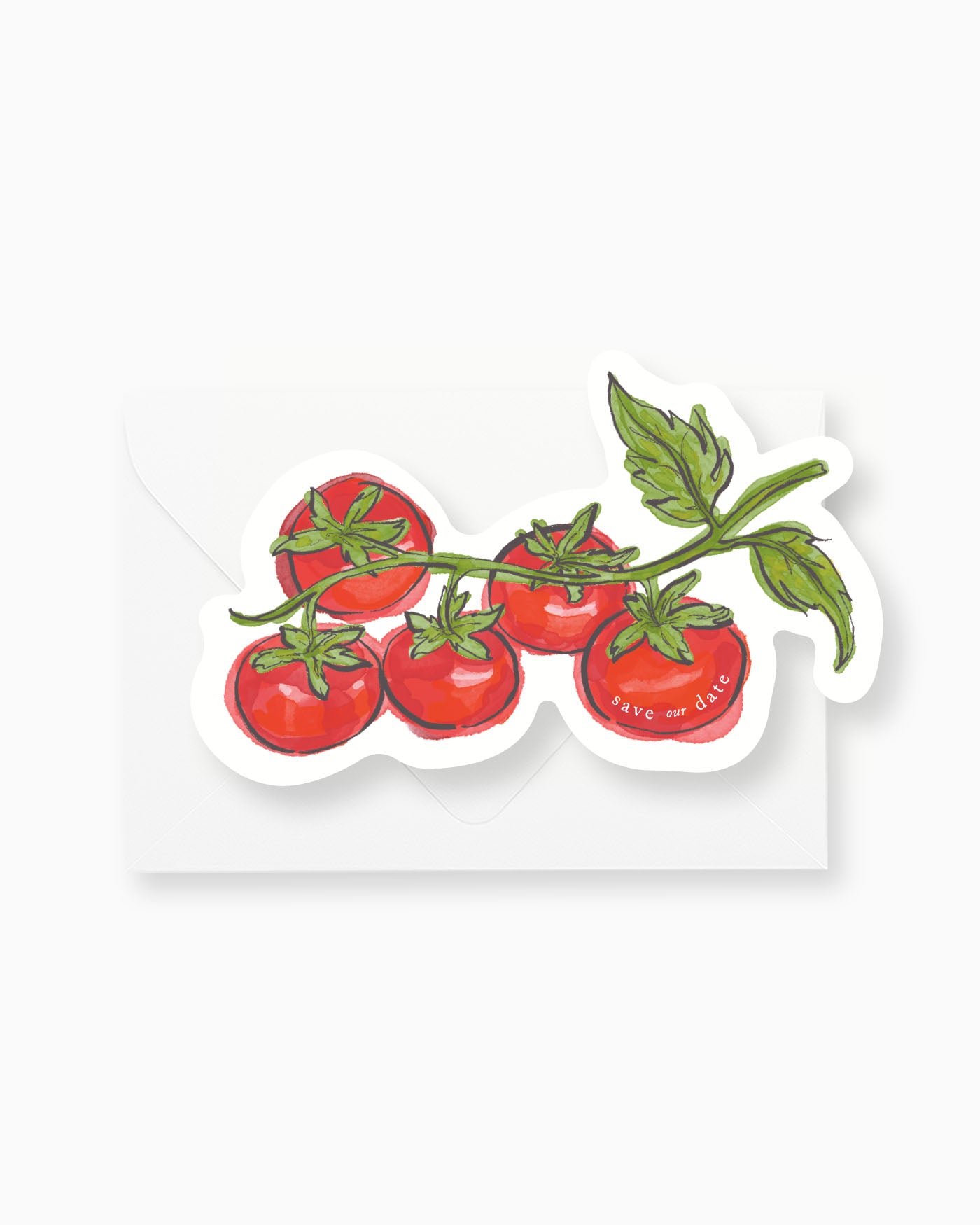 Ink Wash Tomato Vine Save the Date mockup