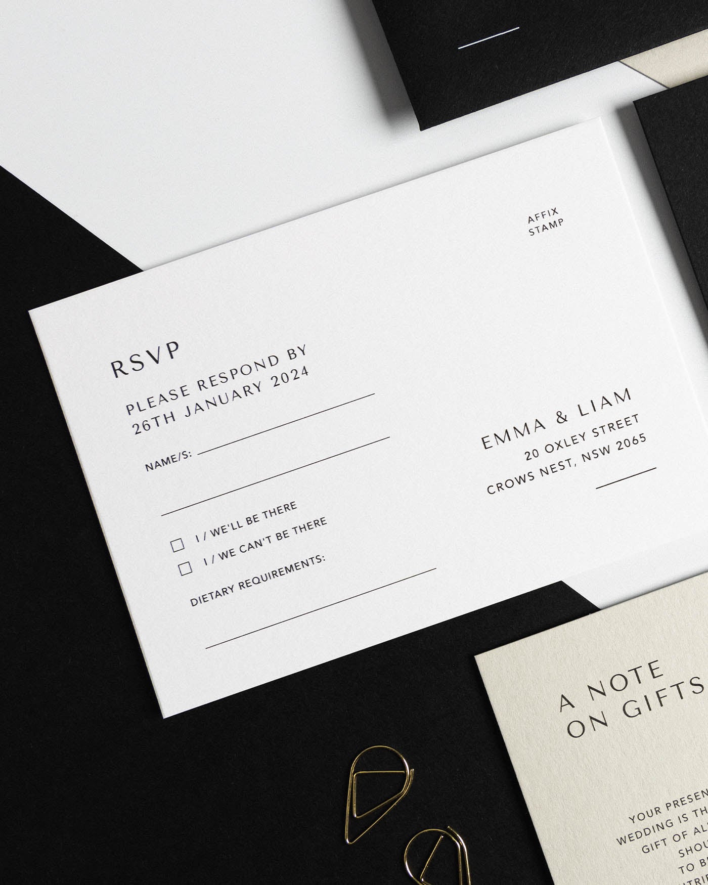 Melbourne RSVP Card styled photograph