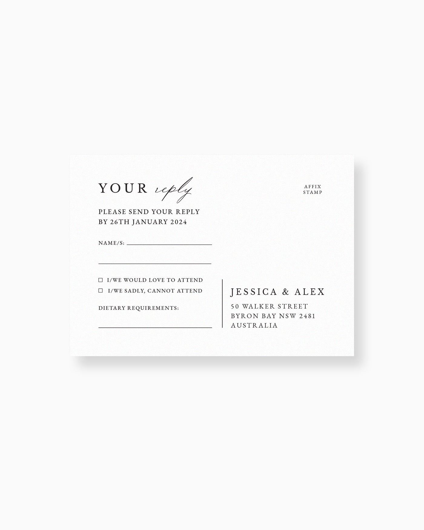 Milan RSVP Card mockup