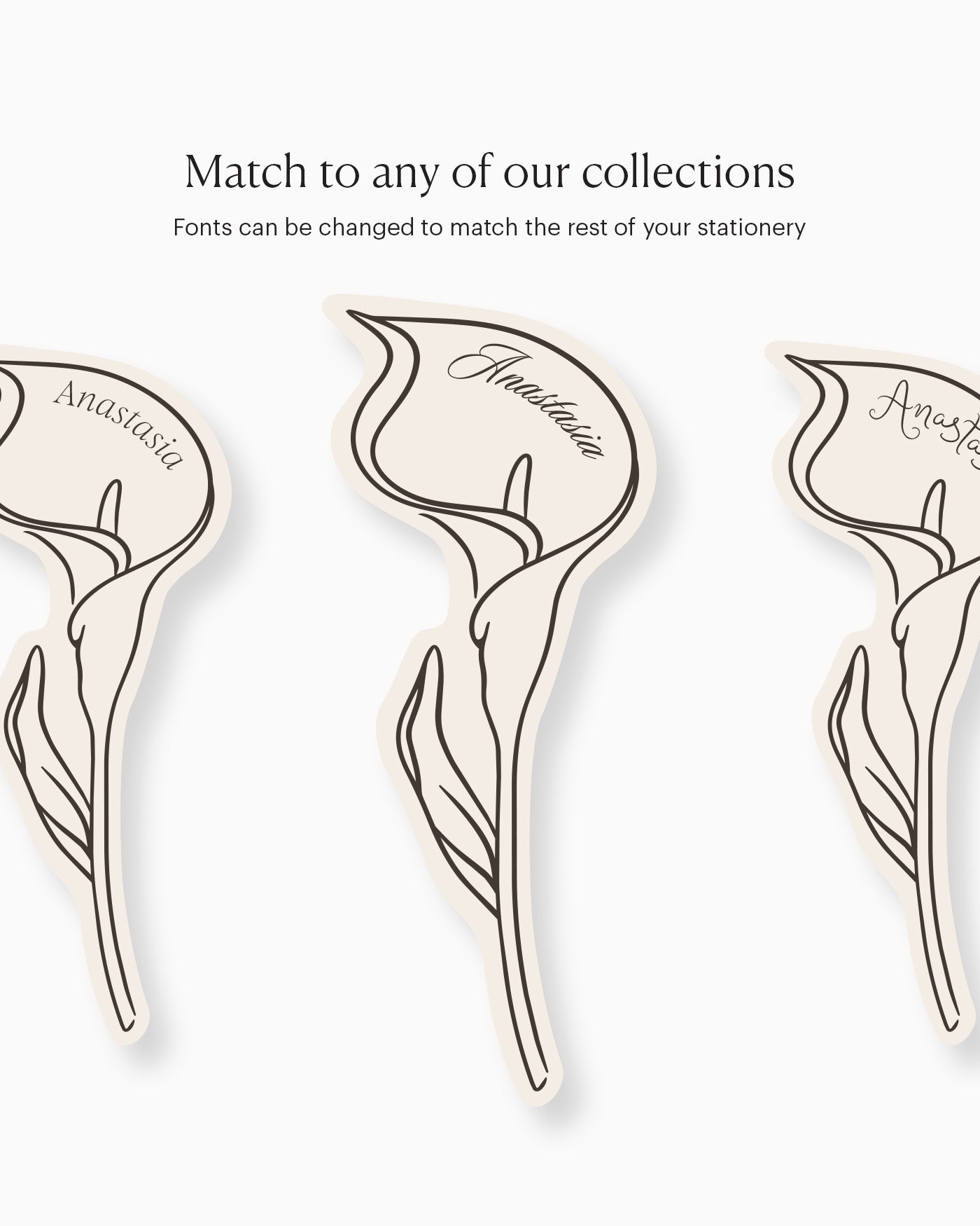 Minimal Calla Lily Place Card matching collection mockup