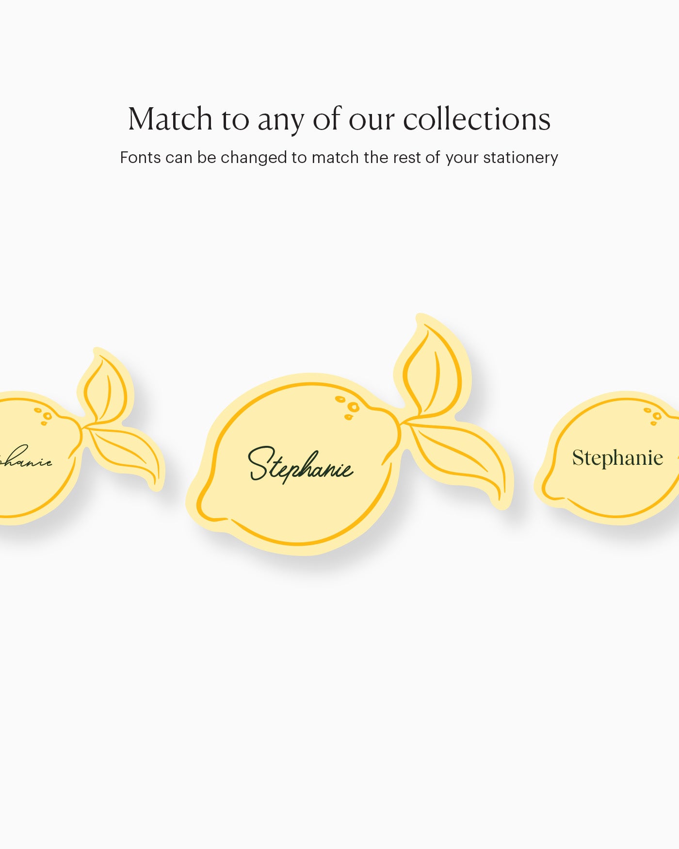 Minimal Lemon Place Card matching collection mockup