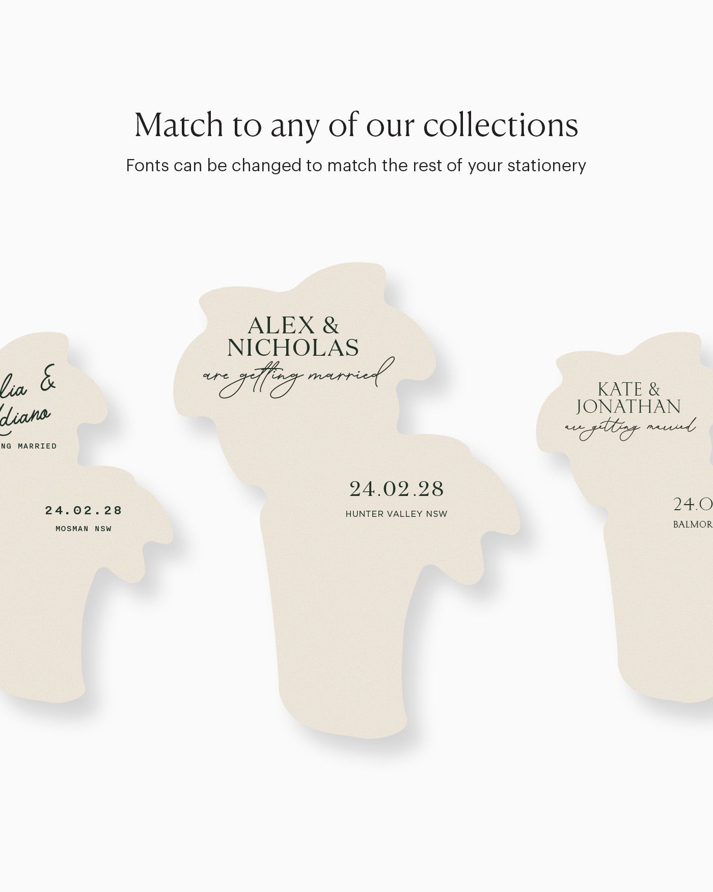 Minimal Palm Trees Save the Date matching collection mockup