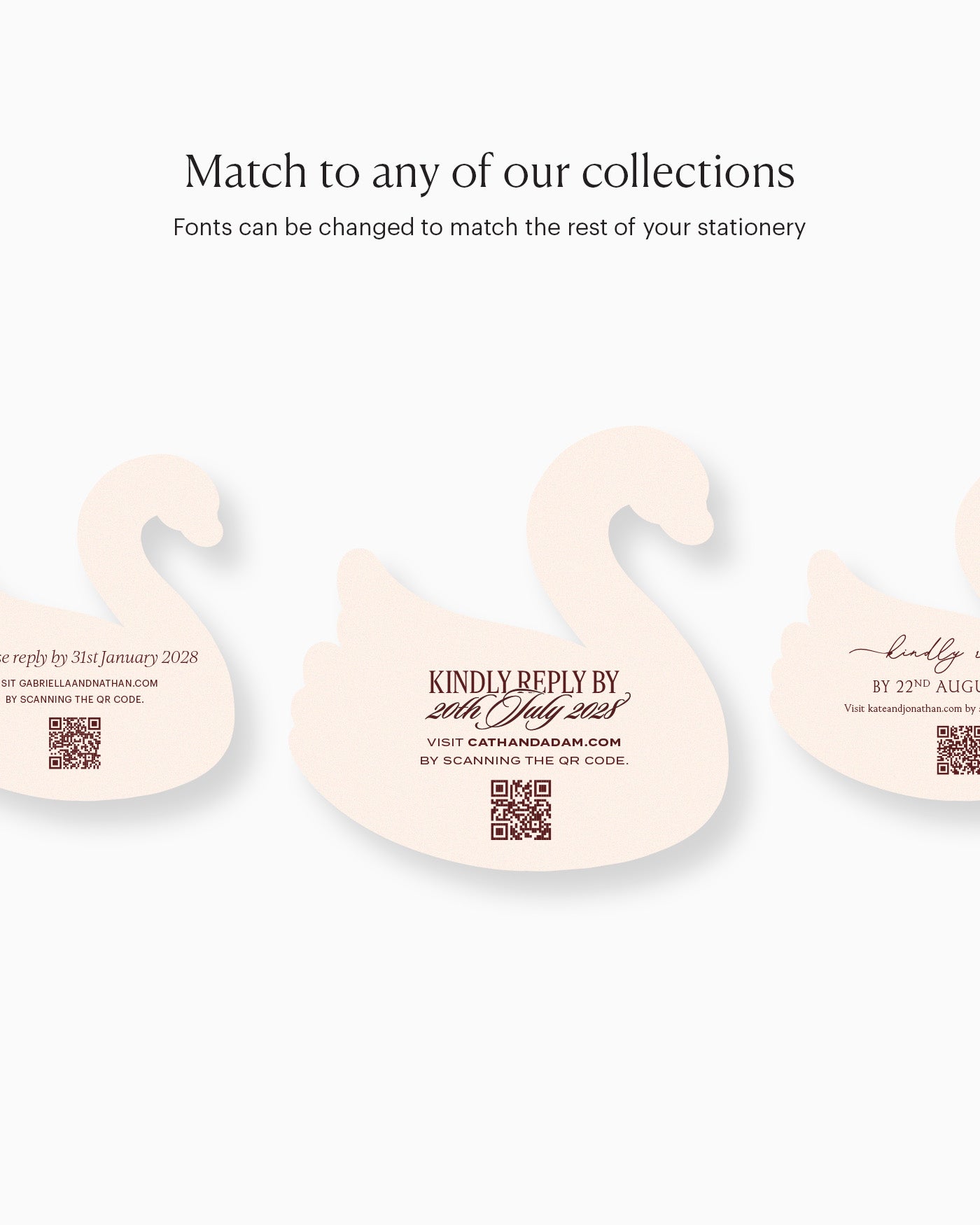 Minimal Swan Insert Card matching collection mockup