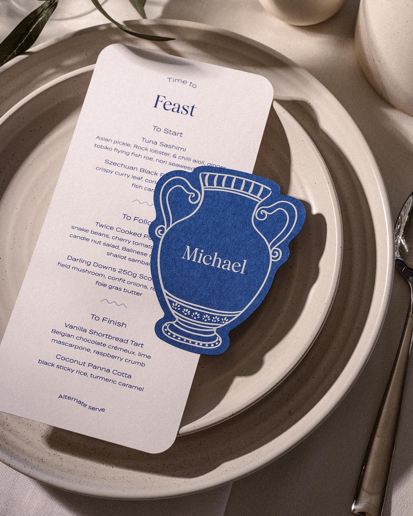 Minimal Vase Place Card styled photograph