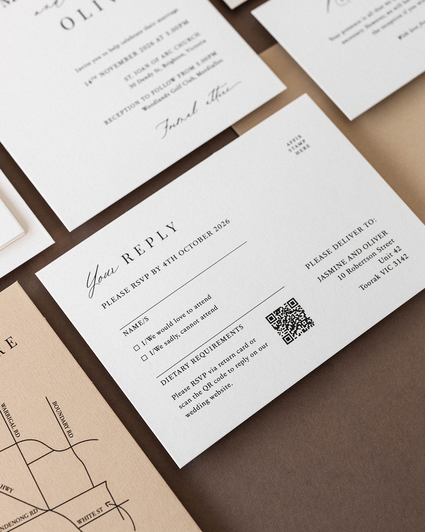 Soleil RSVP Card styled photograph