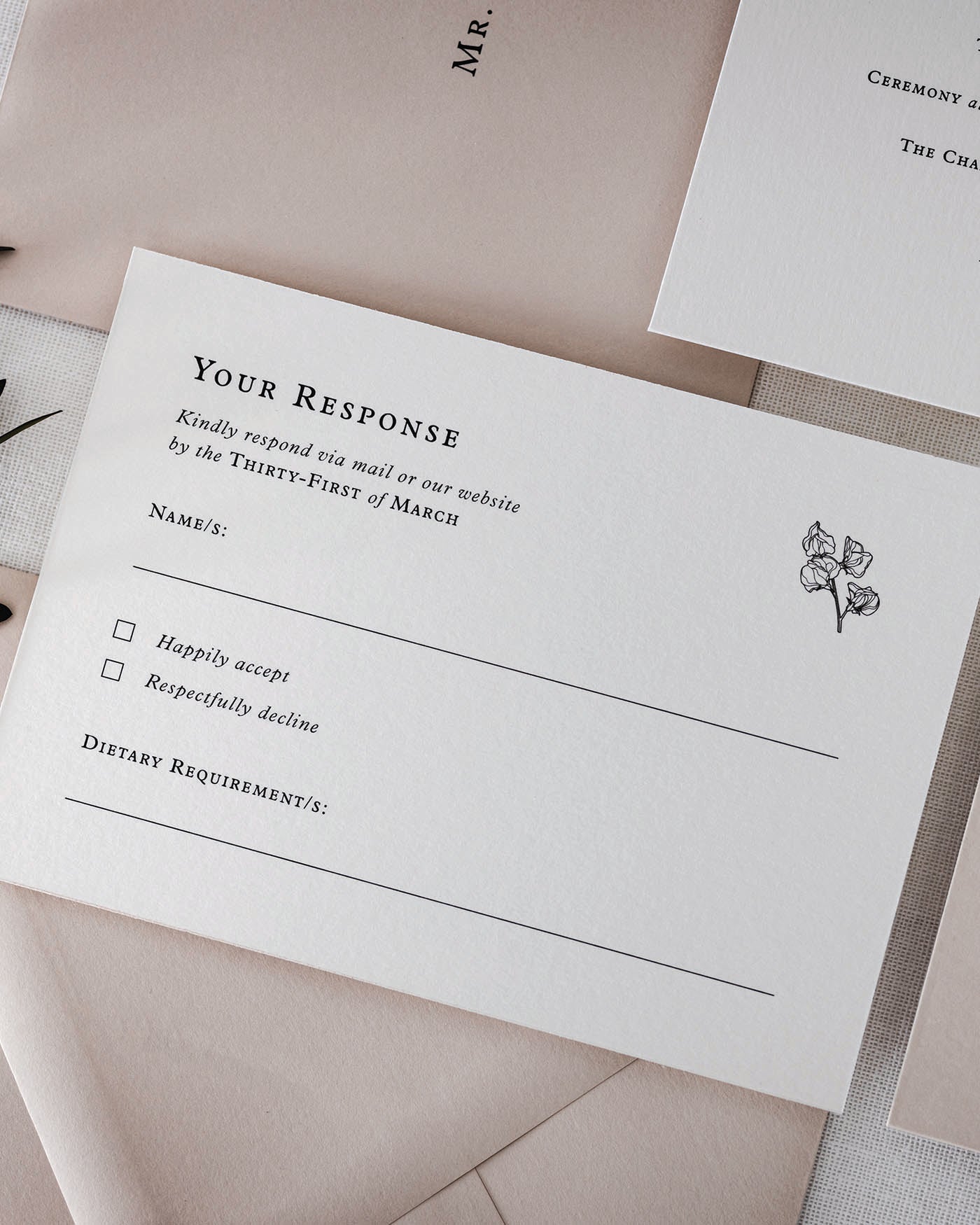 Verona RSVP Card styled photograph