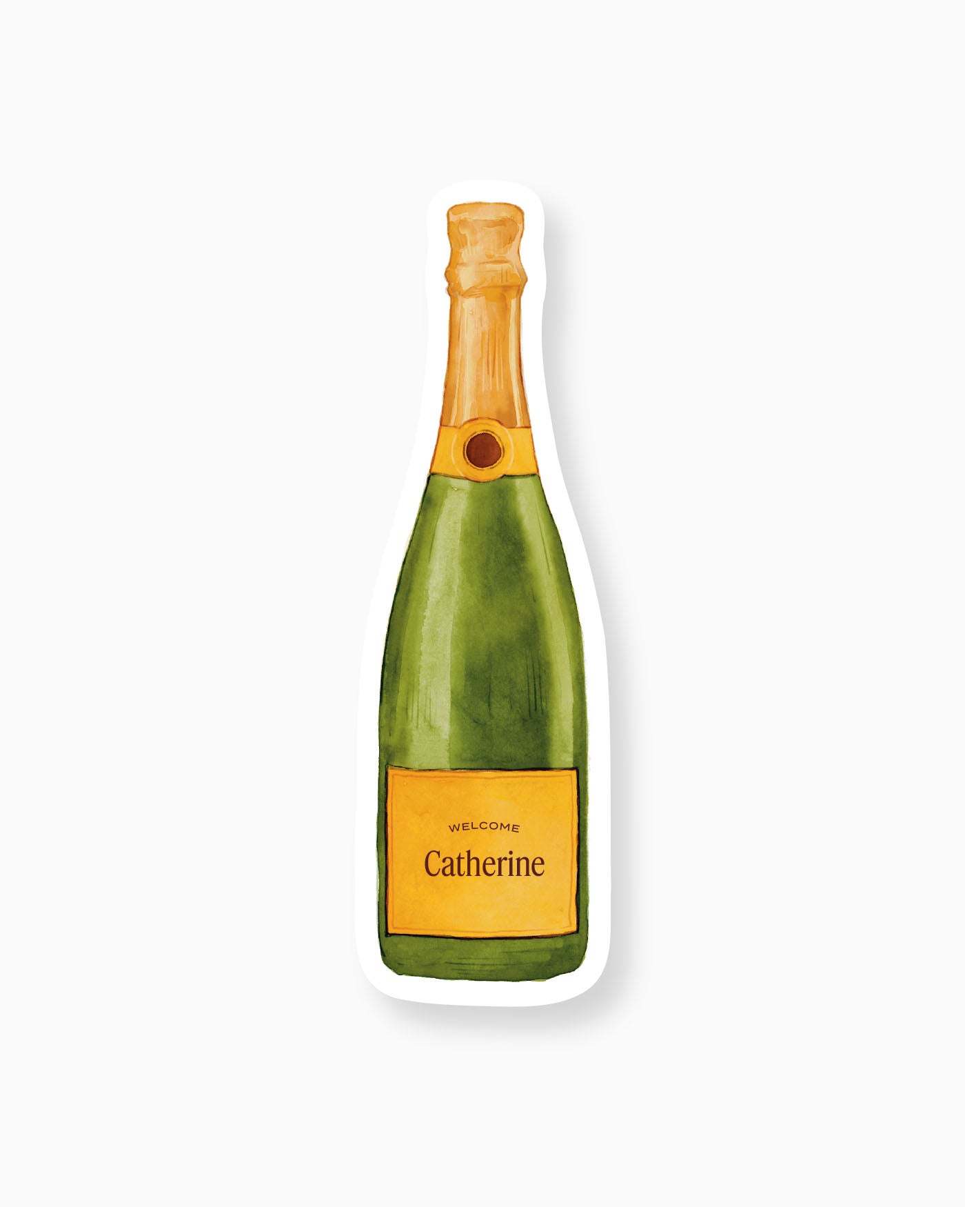 Watercolour Champagne Bottle Place Card mockup
