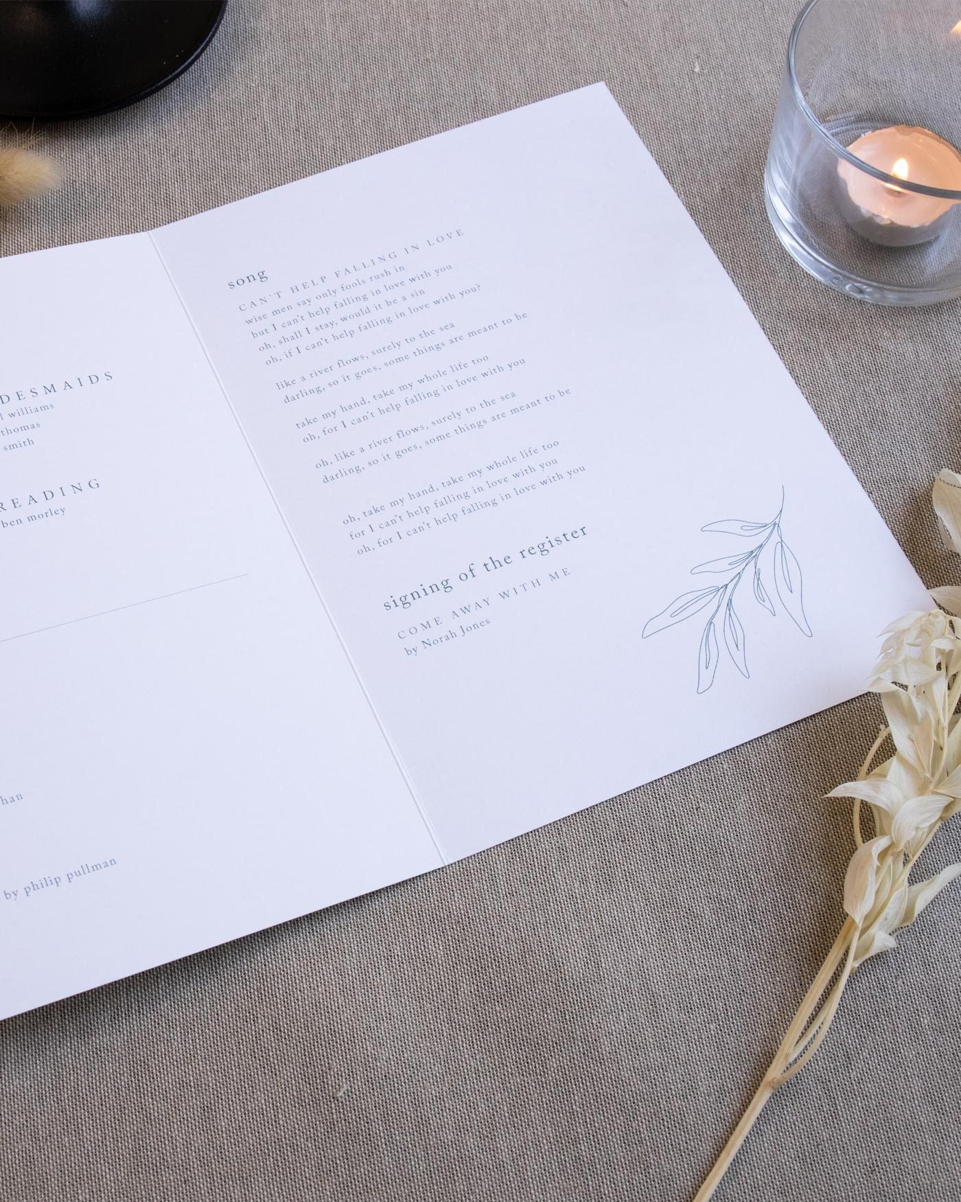 Peppermint Press On the Day Habitat Ceremony Booklet