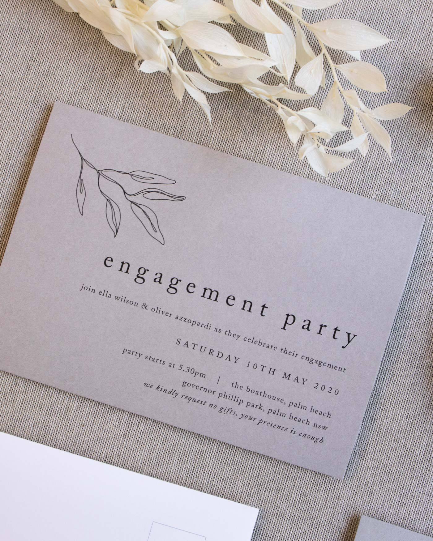 Peppermint Press Stationery Suite Habitat Engagement Invite