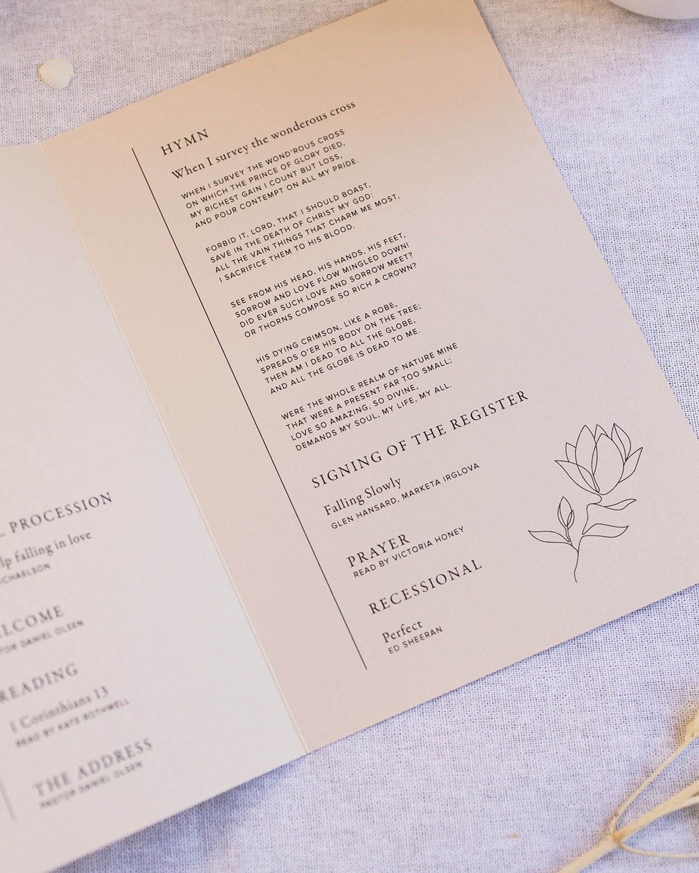 Peppermint Press On the Day Magnolia Ceremony Booklet