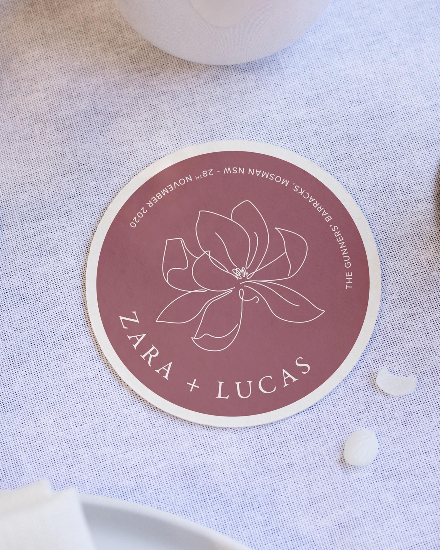 Peppermint Press On the Day Magnolia Keepsake Coaster