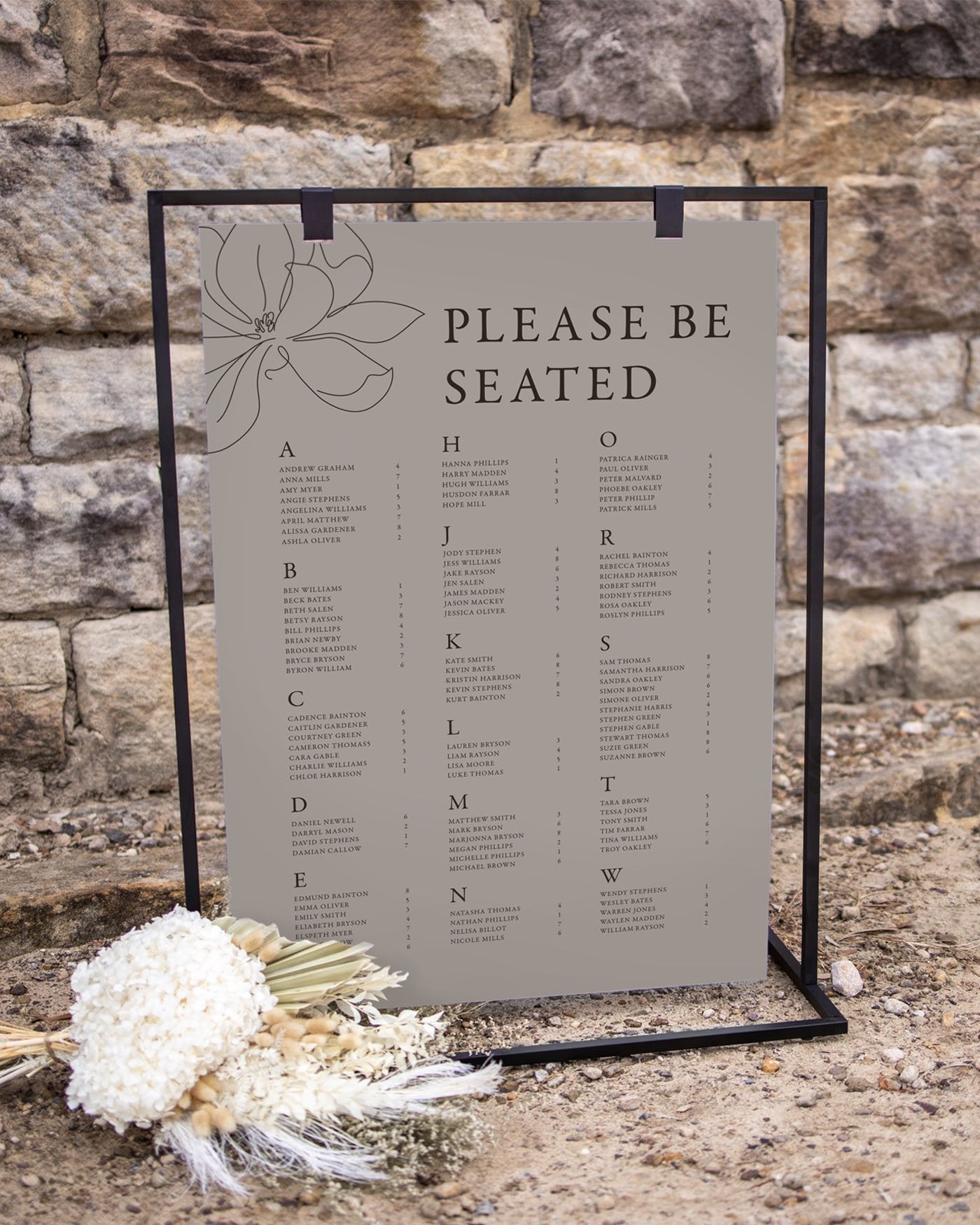 Peppermint Press On the Day Magnolia Seating Chart