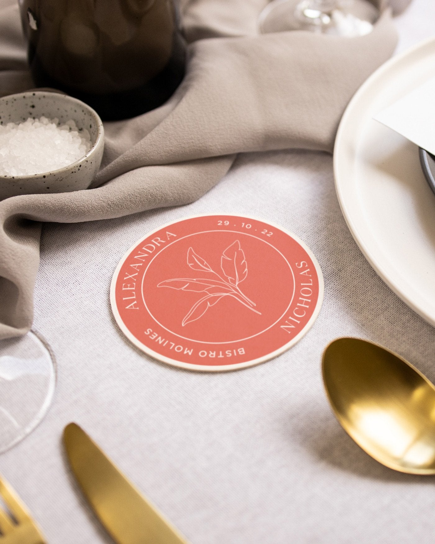 Peppermint Press On the Day Palms Keepsake Coaster