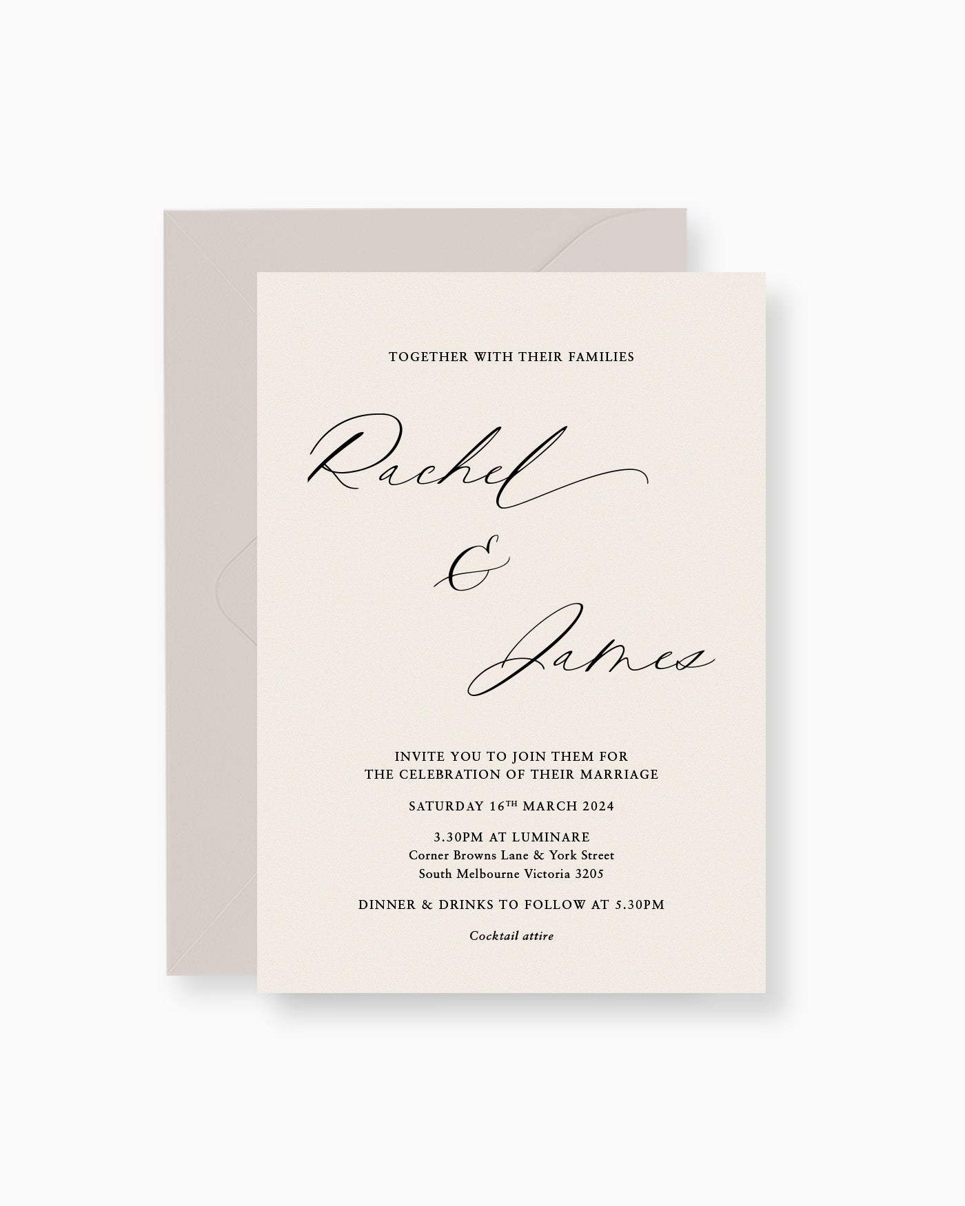 Peppermint Press Stationery Suite Amour Invitation