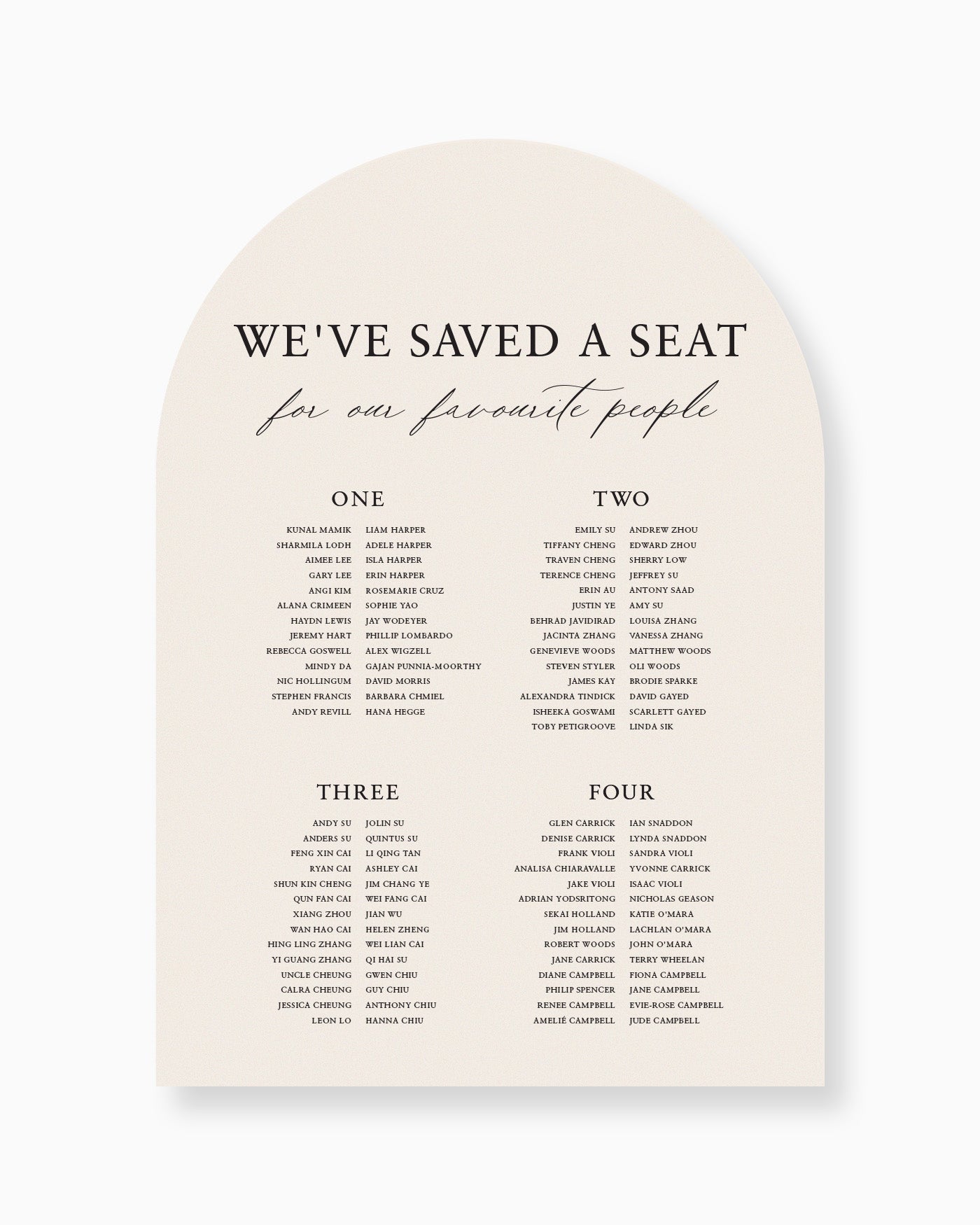 Peppermint Press On the Day Amour Seating Chart