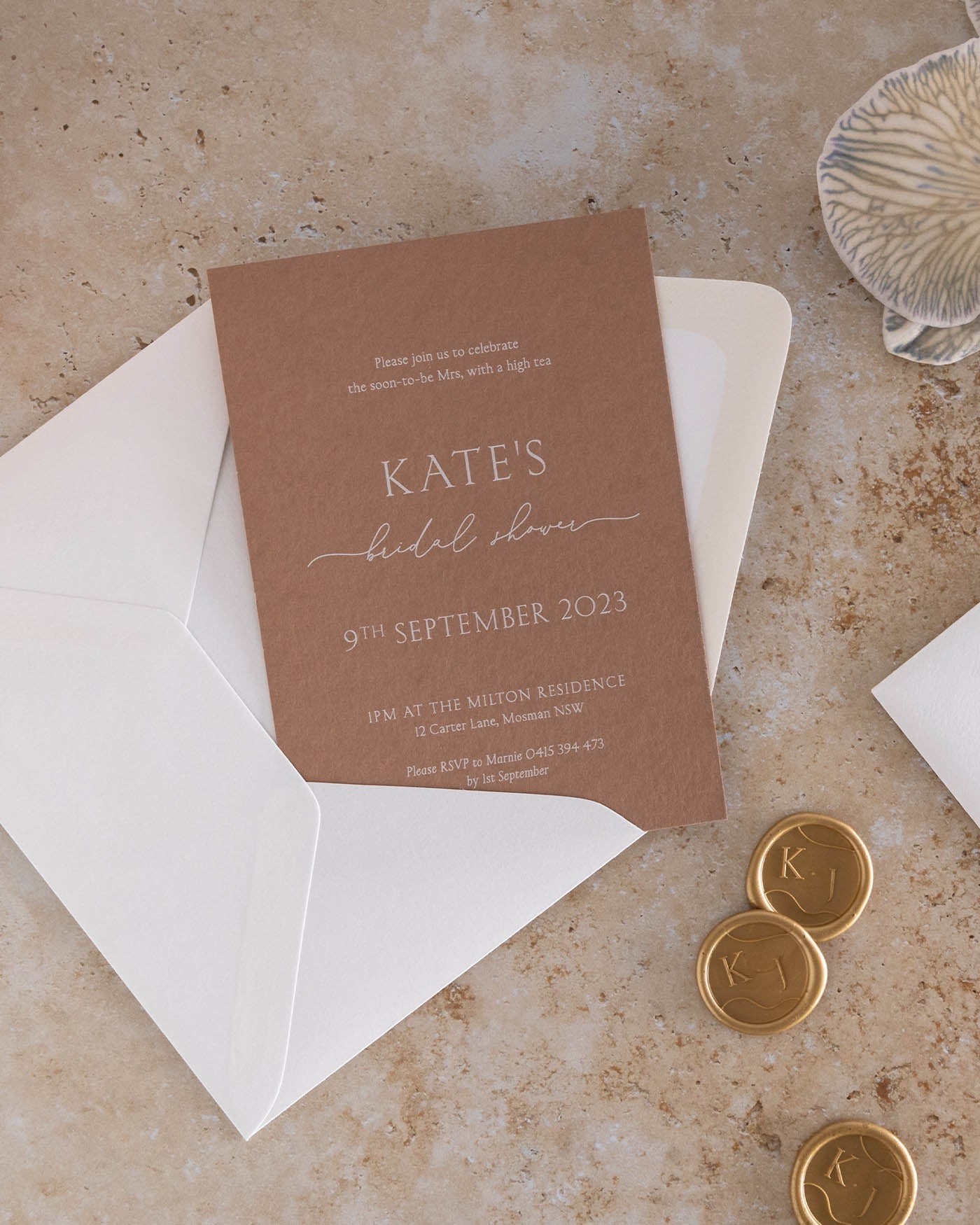 Peppermint Press Stationery Suite Balmoral Bridal Shower Invite