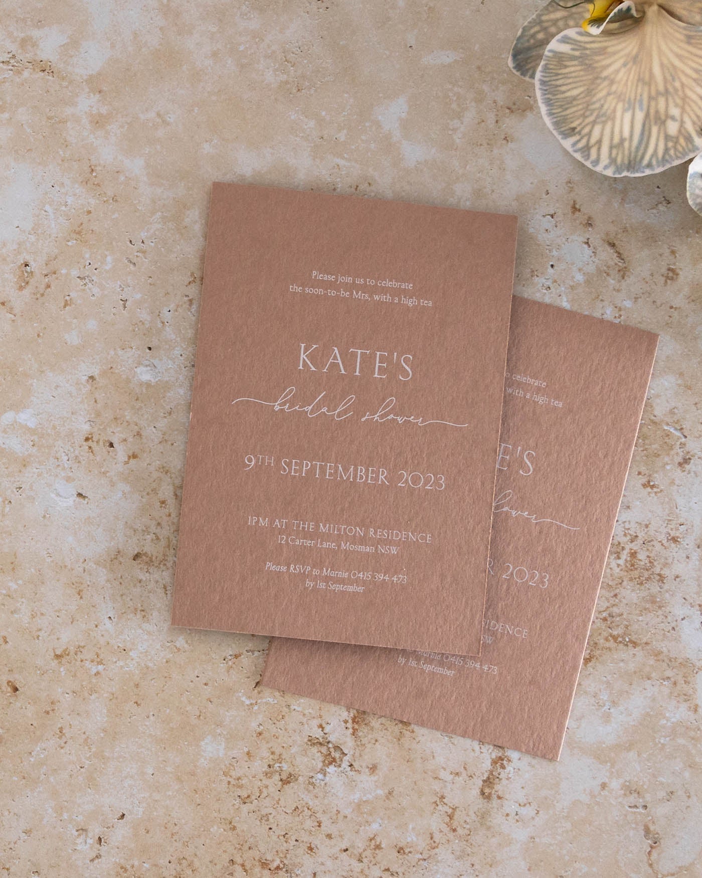 Peppermint Press Stationery Suite Balmoral Bridal Shower Invite