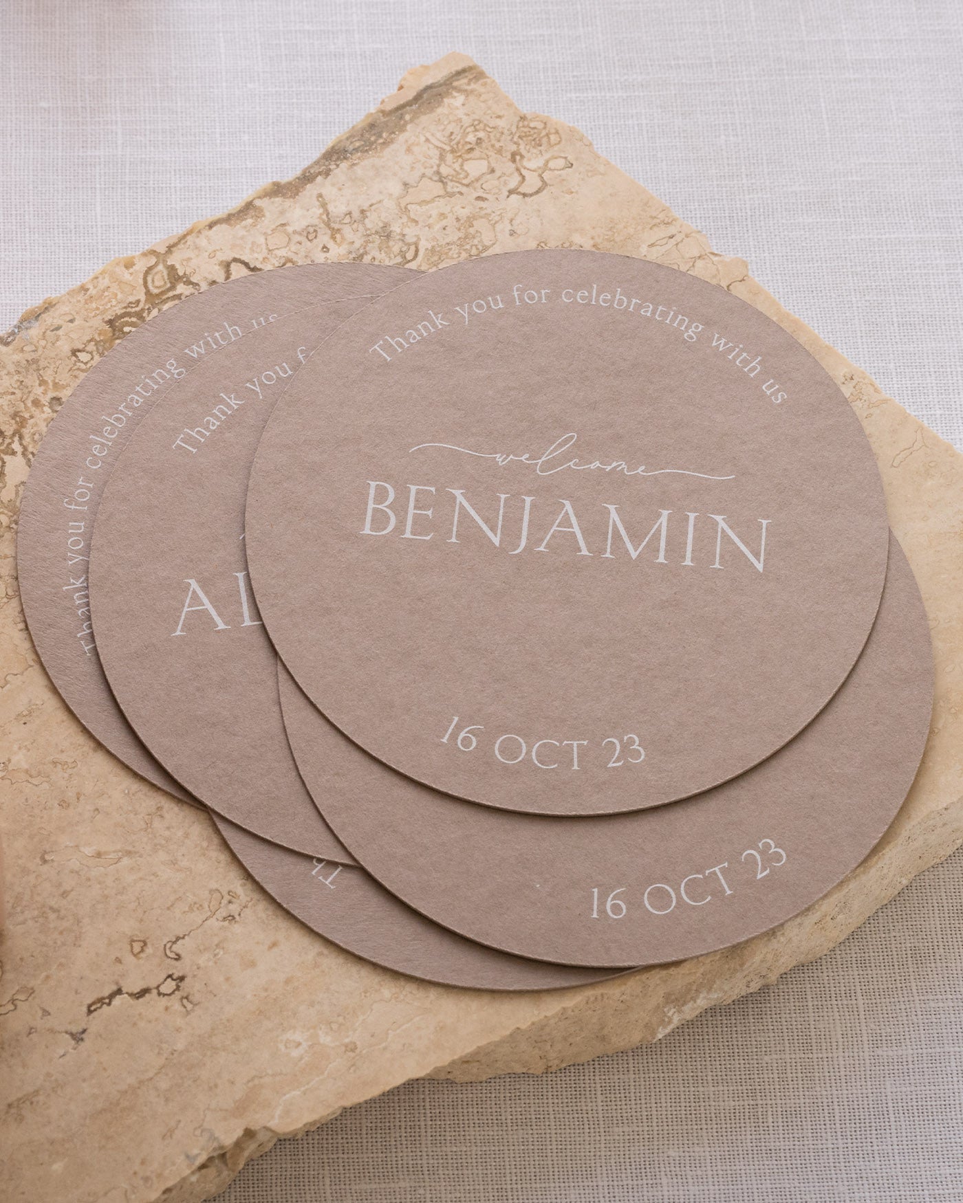 Peppermint Press On the Day Balmoral Place Card Coaster