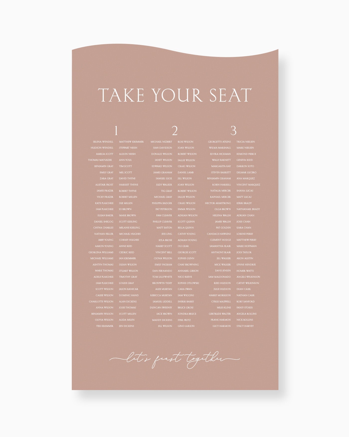 Peppermint Press On the Day Balmoral Seating Chart