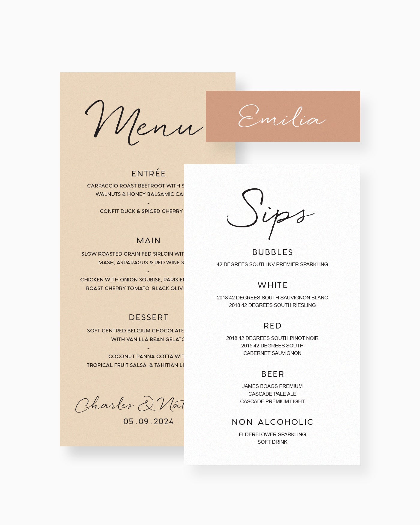 Peppermint Press On the Day Clair Menu Package