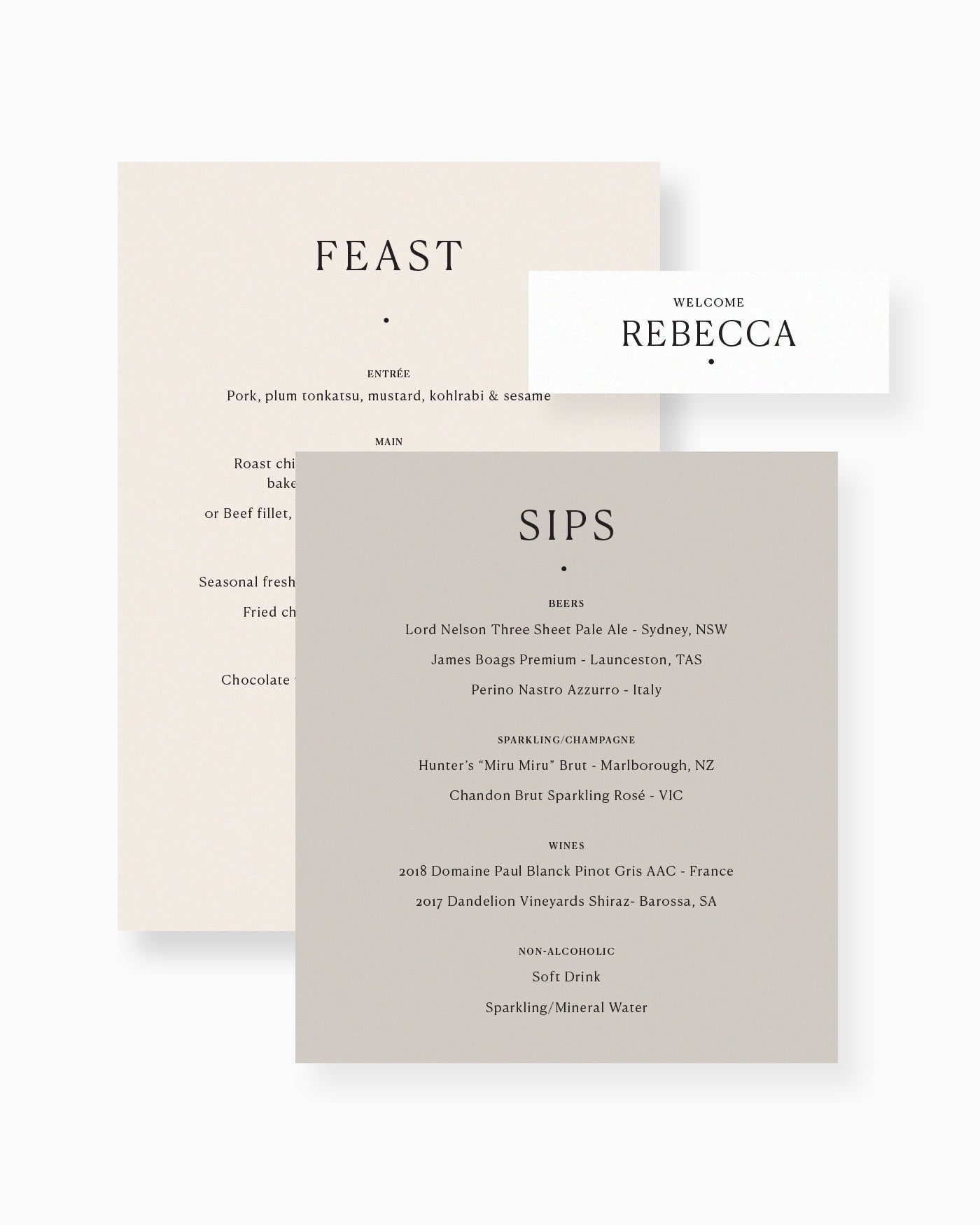 Peppermint Press On the Day Georgia Menu Package