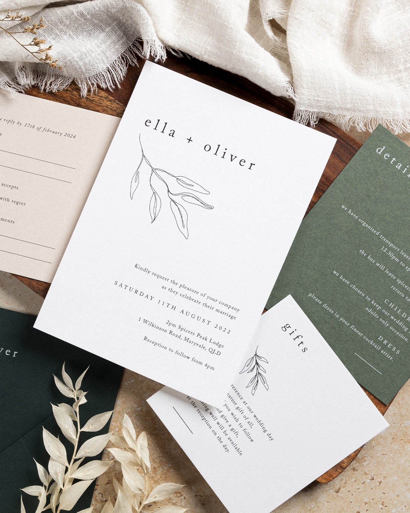 Peppermint Press Stationery Suite Habitat Three Card Package