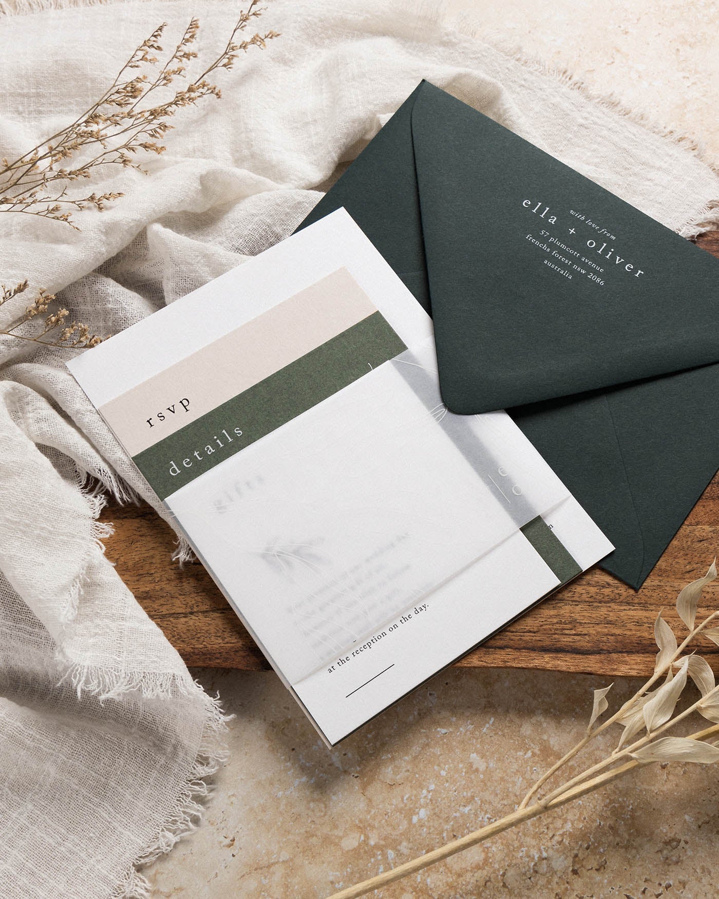 Peppermint Press Stationery Suite Habitat Invitation