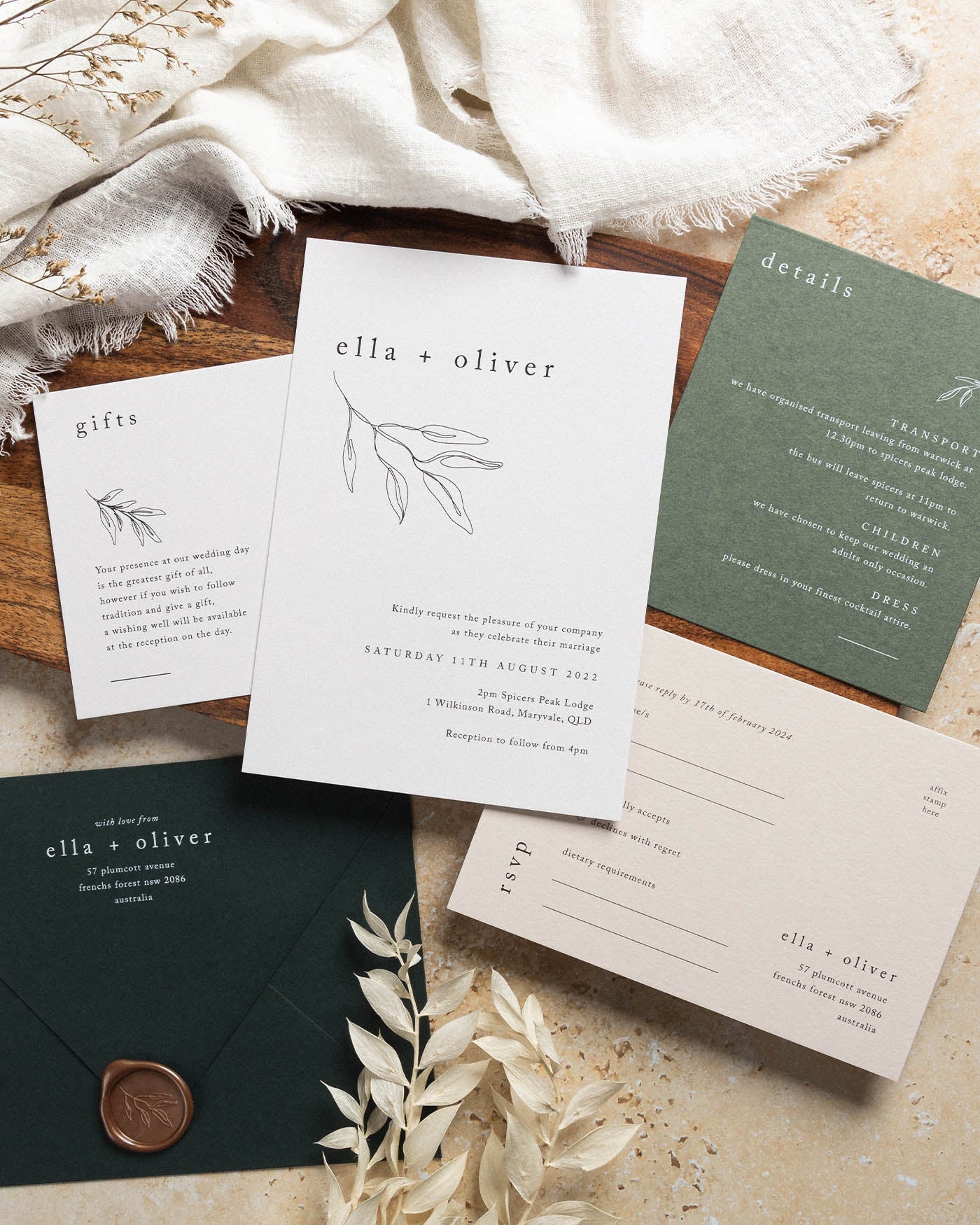 Peppermint Press Stationery Suite Habitat Four Card Package