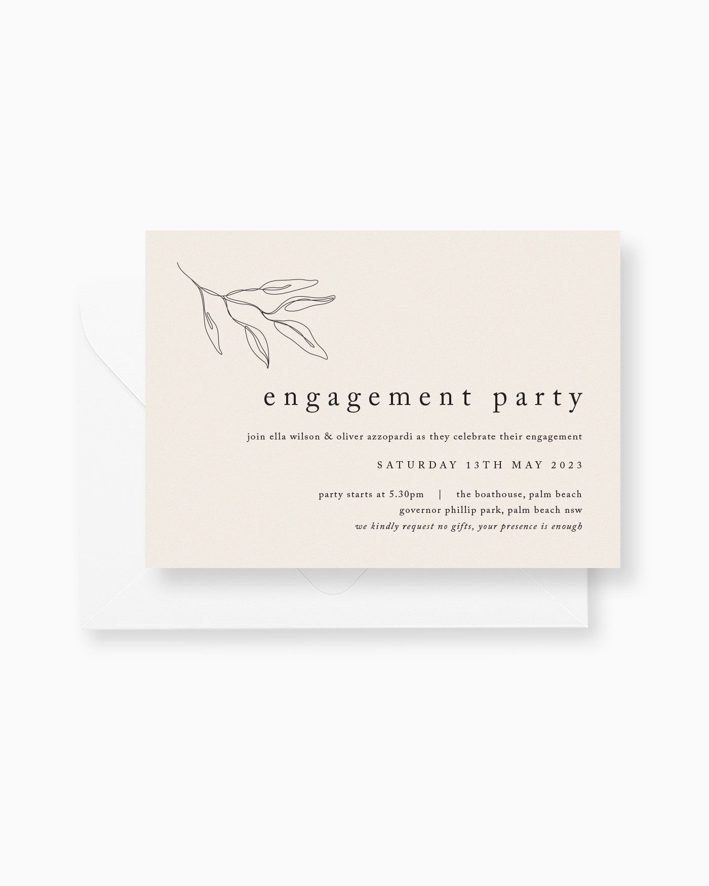 Peppermint Press Stationery Suite Habitat Engagement Invite