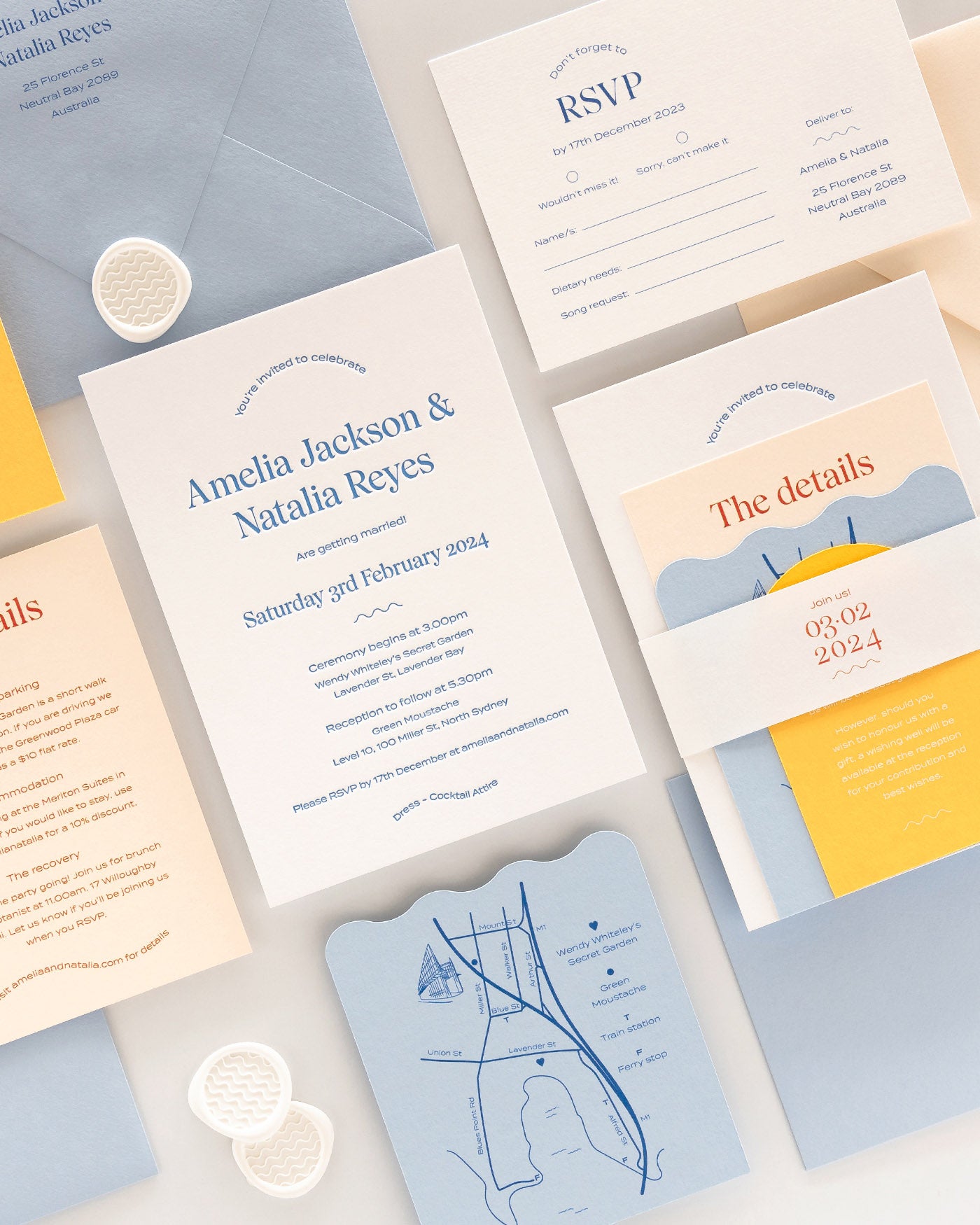 Peppermint Press Stationery Suite Wave Sample Pack