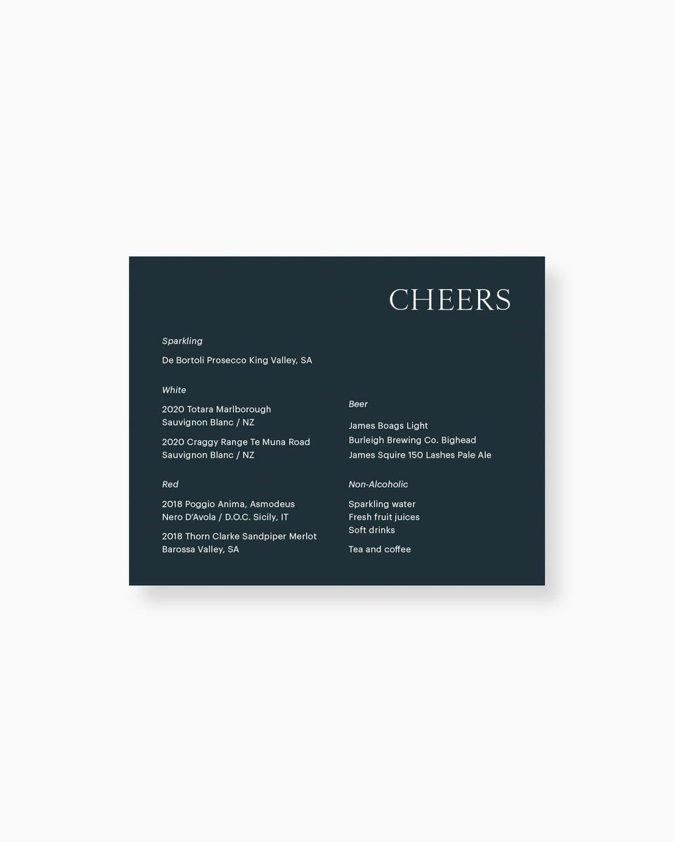 Luna Drinks Menu Peppermint Press