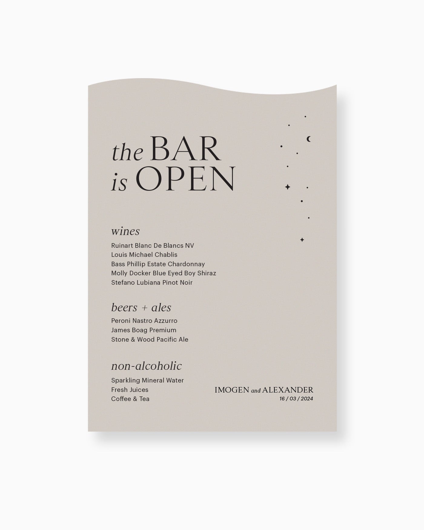 Peppermint Press On the Day Luna Bar Sign